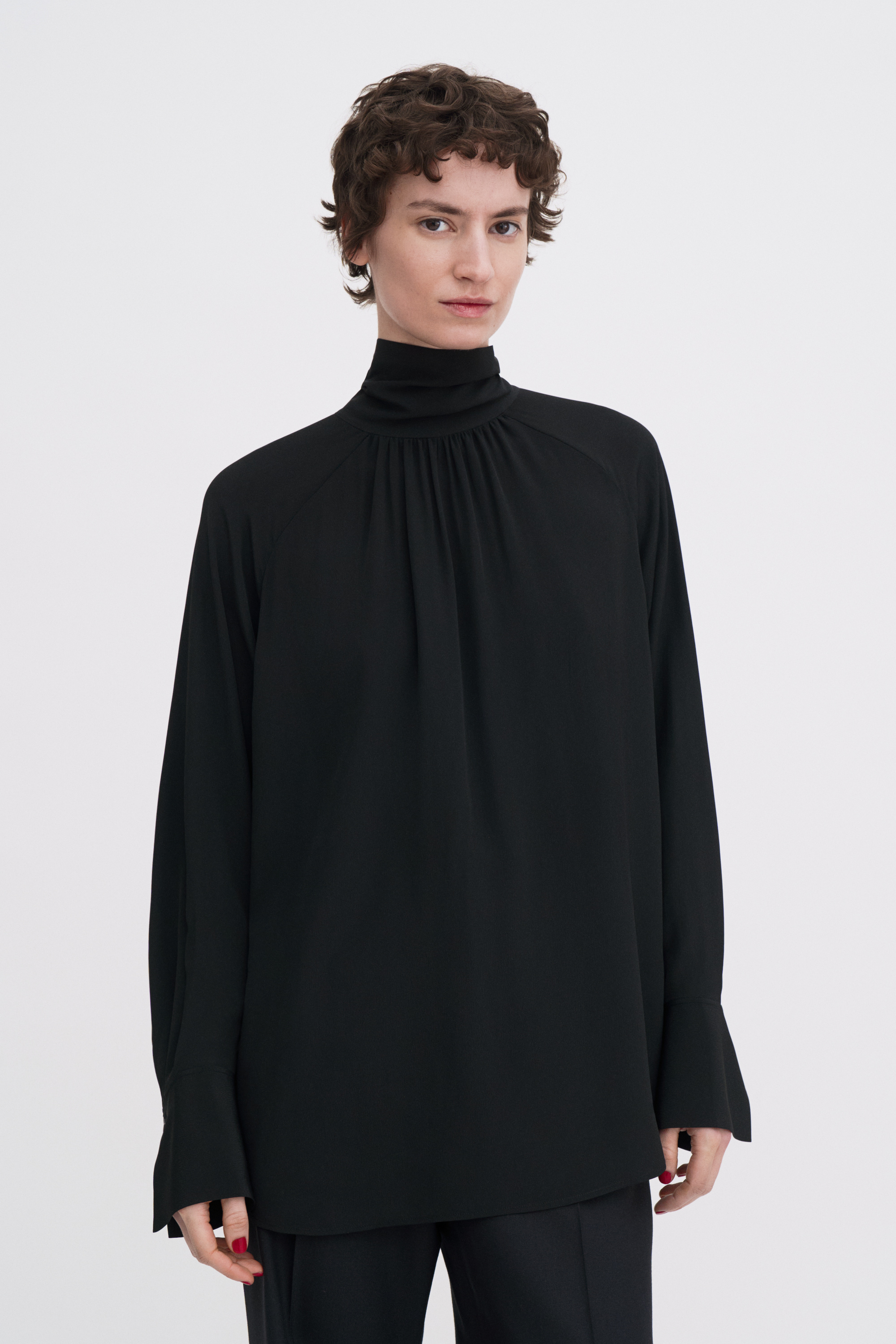 Filippa K Tie Neck Blouse In Black