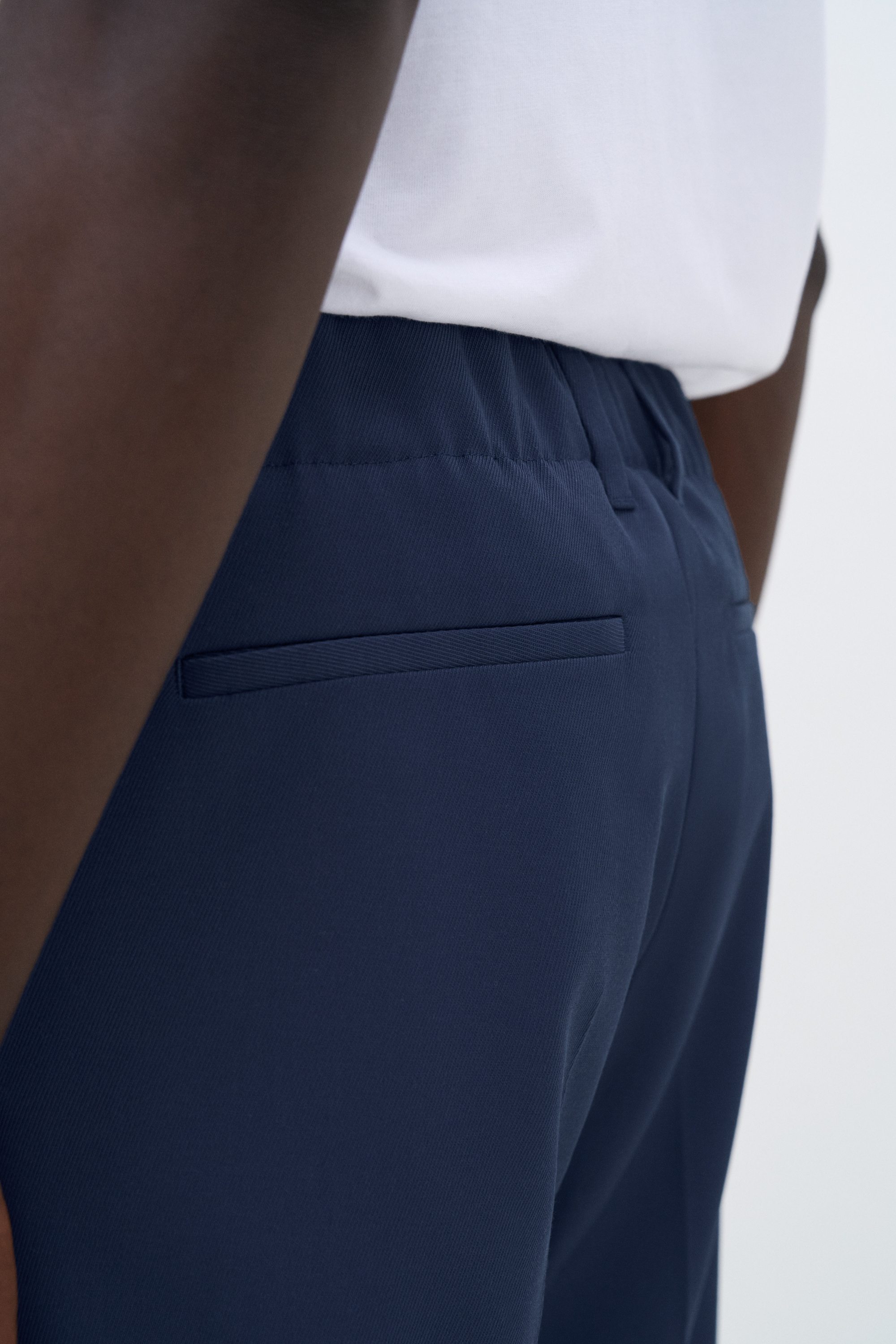 Filippa K Elastic Waist Tailored Trousers In Blue