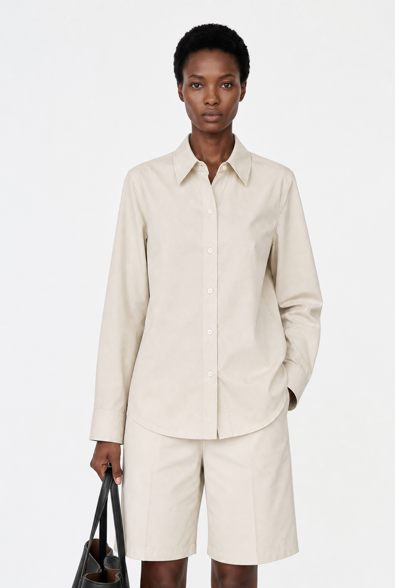 Filippa K Classic Poplin Shirt In Neutral