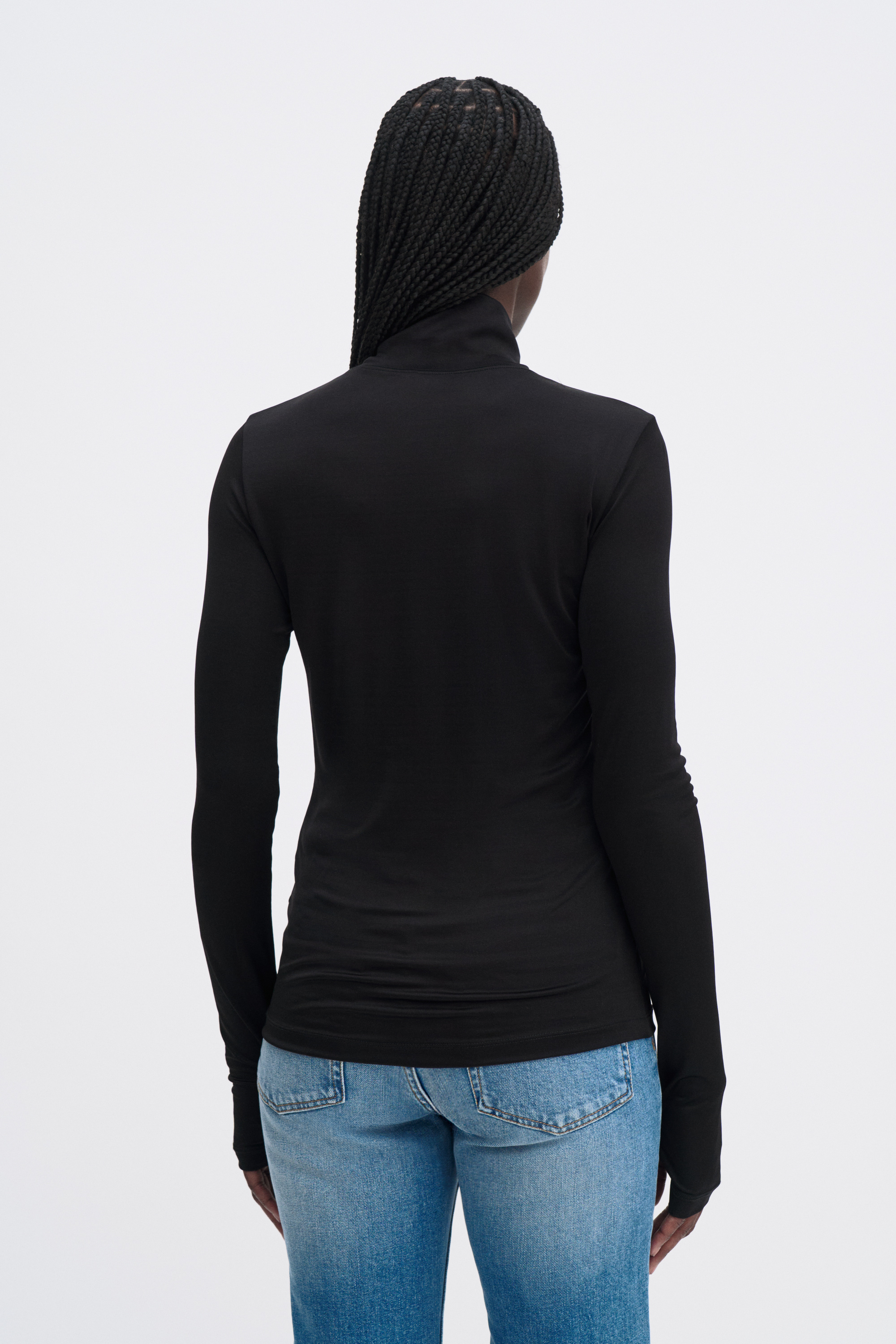 Filippa K Fitted Jersey Turtleneck In Black