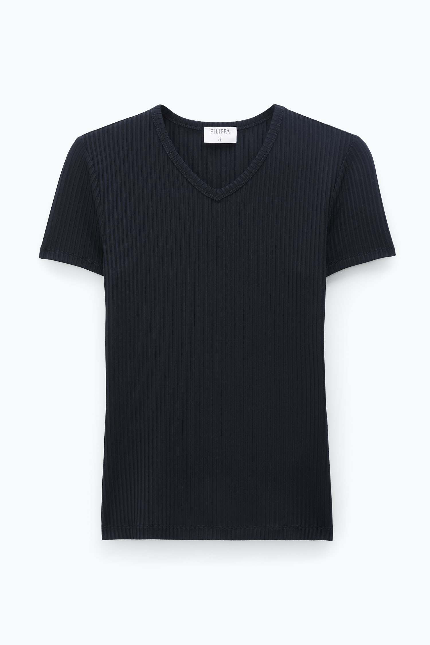 Shop Filippa K High V Neck Tee In Black