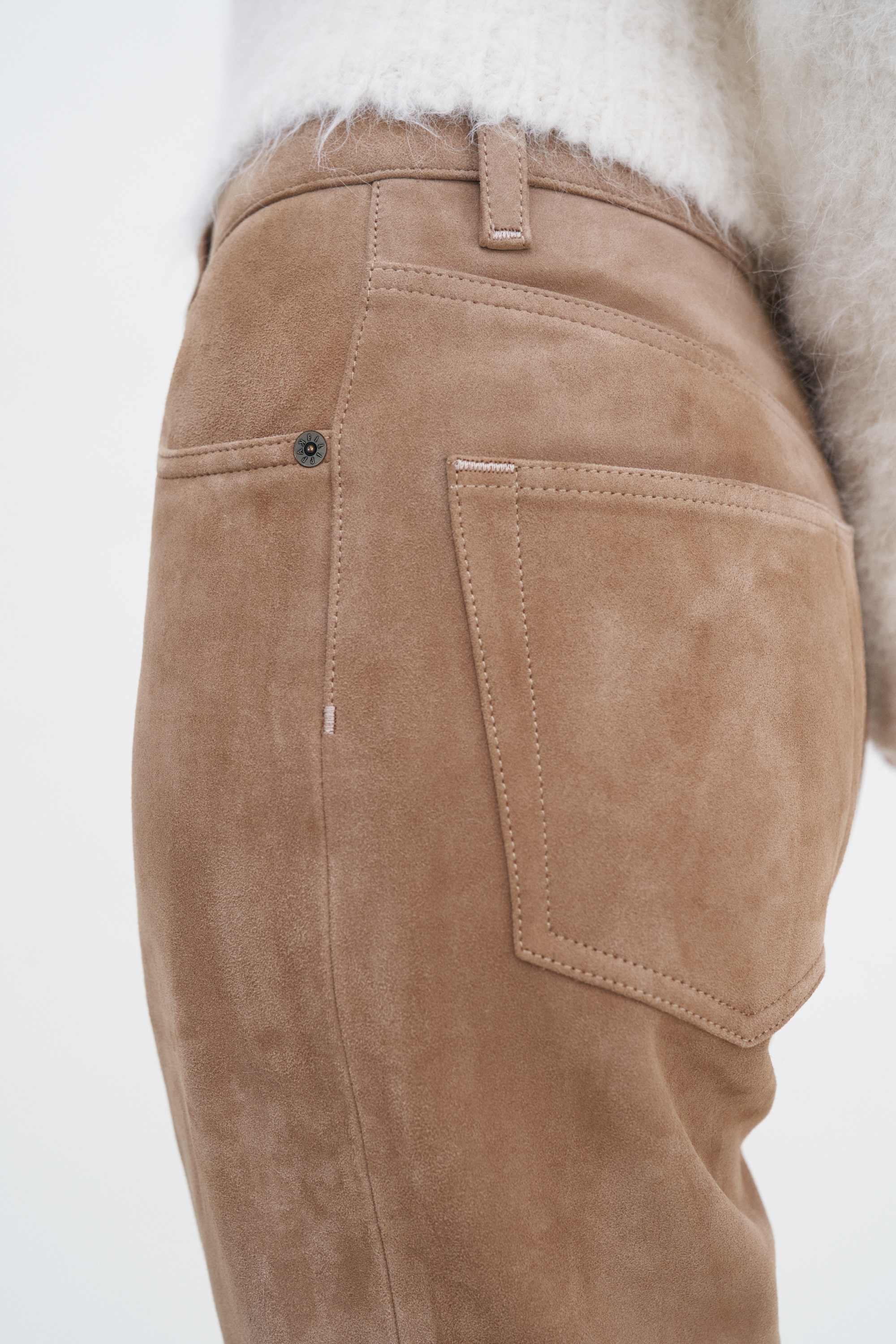 Filippa K Suede Five Pocket Trousers In Brown