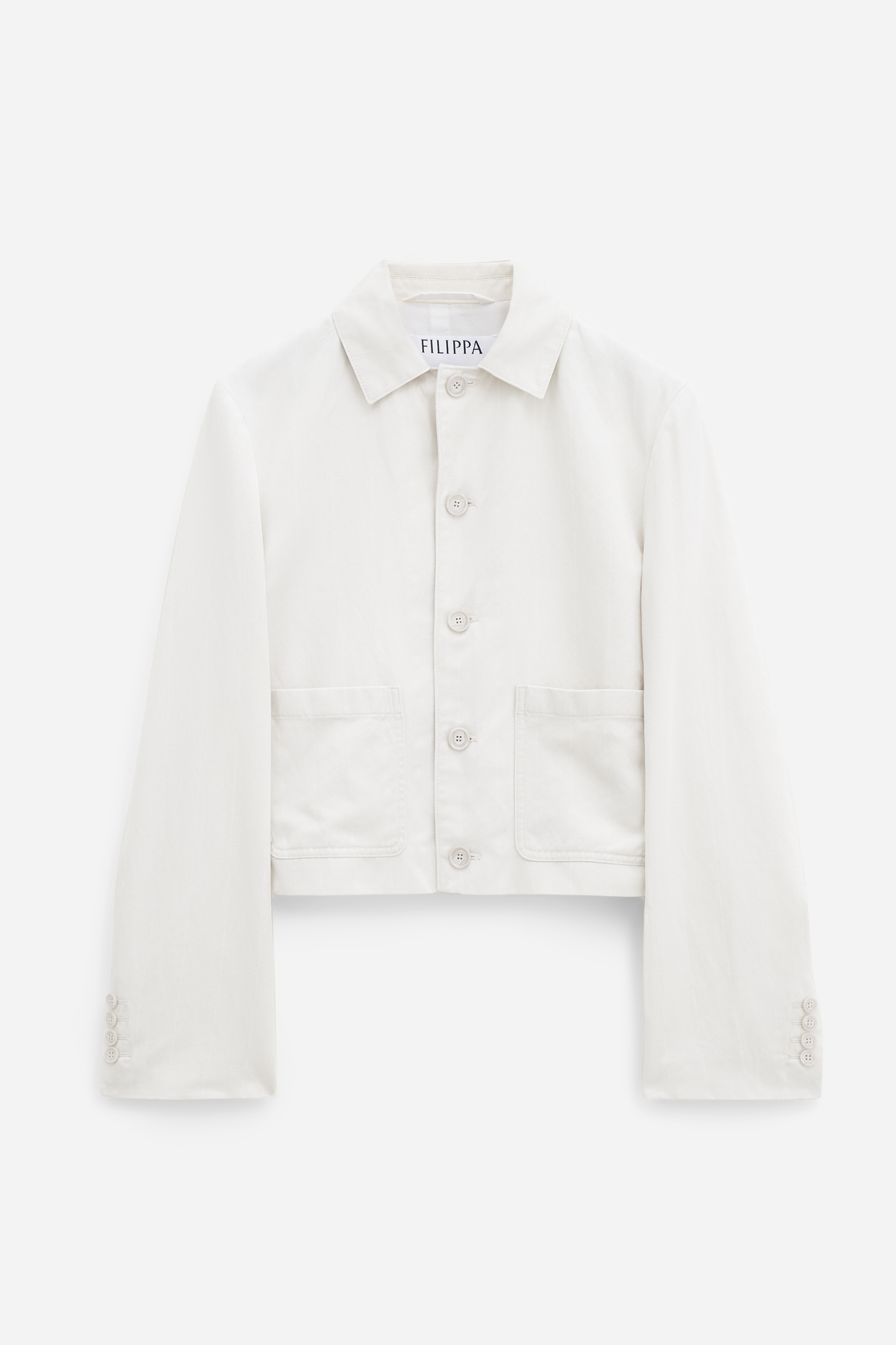 Filippa K Patch Pocket Cotton Linen Jacket In Stripes,prints