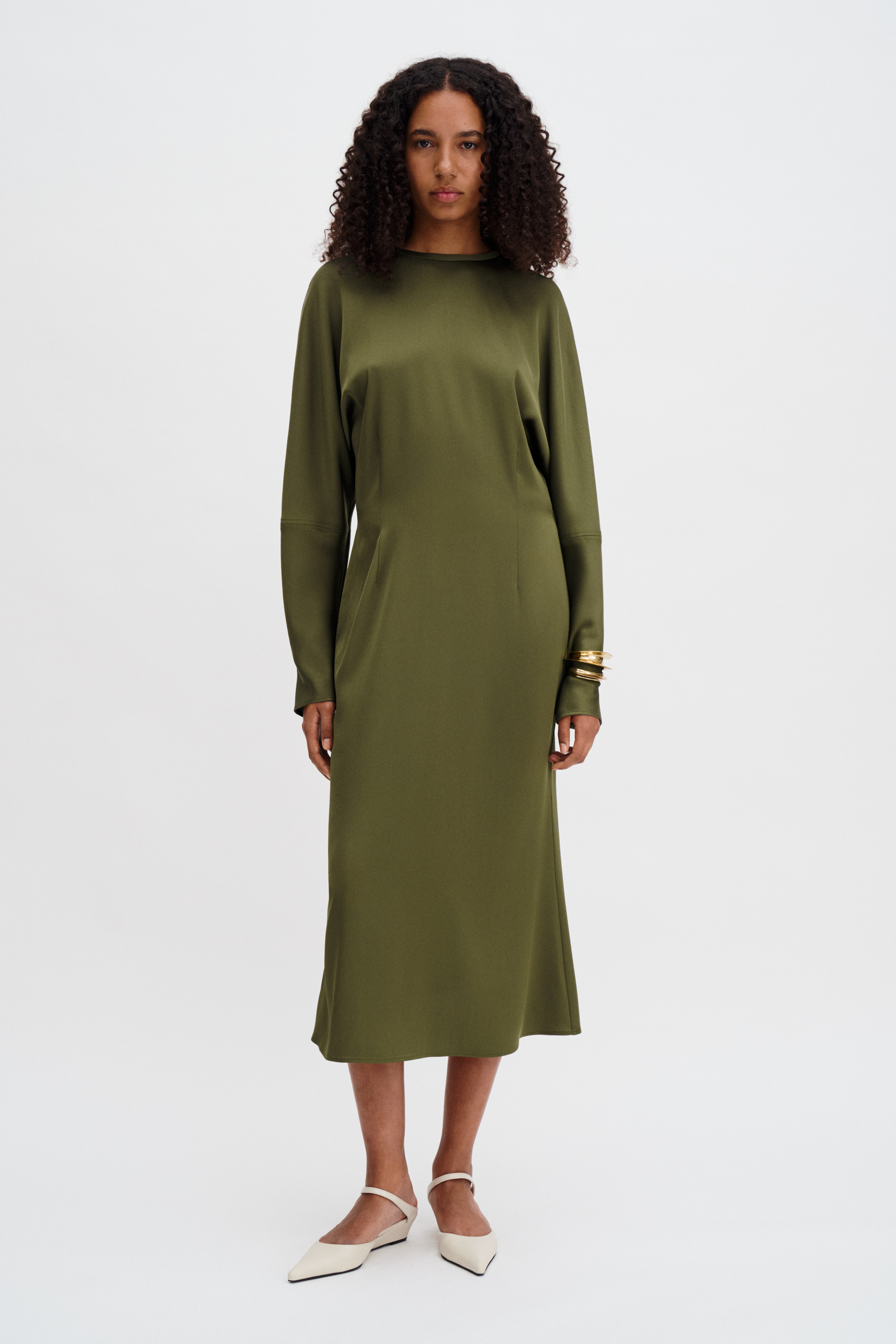 Filippa K Batwing Dress In Green