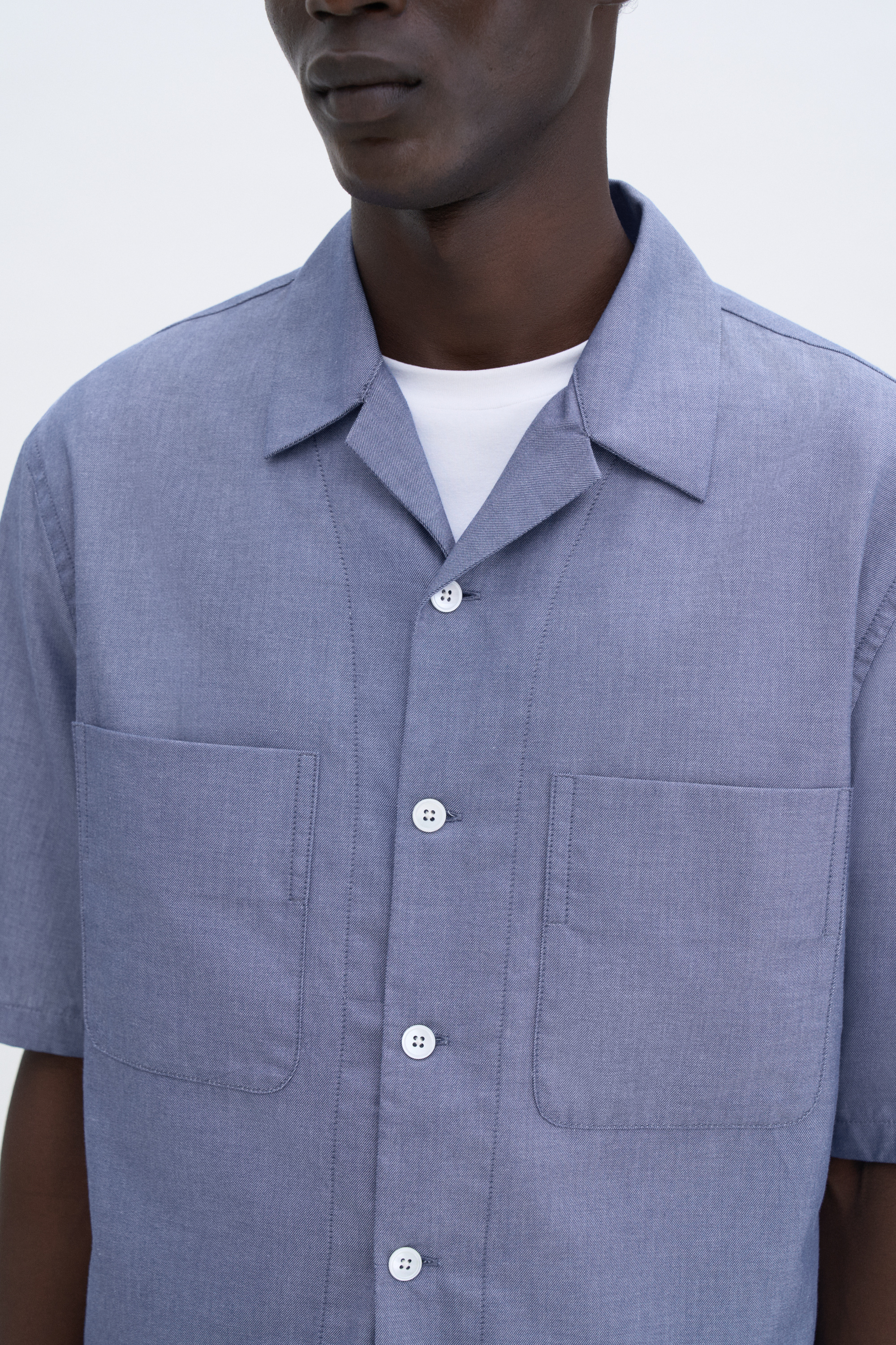 Filippa K Short Sleeve Resort Shirt In Blue
