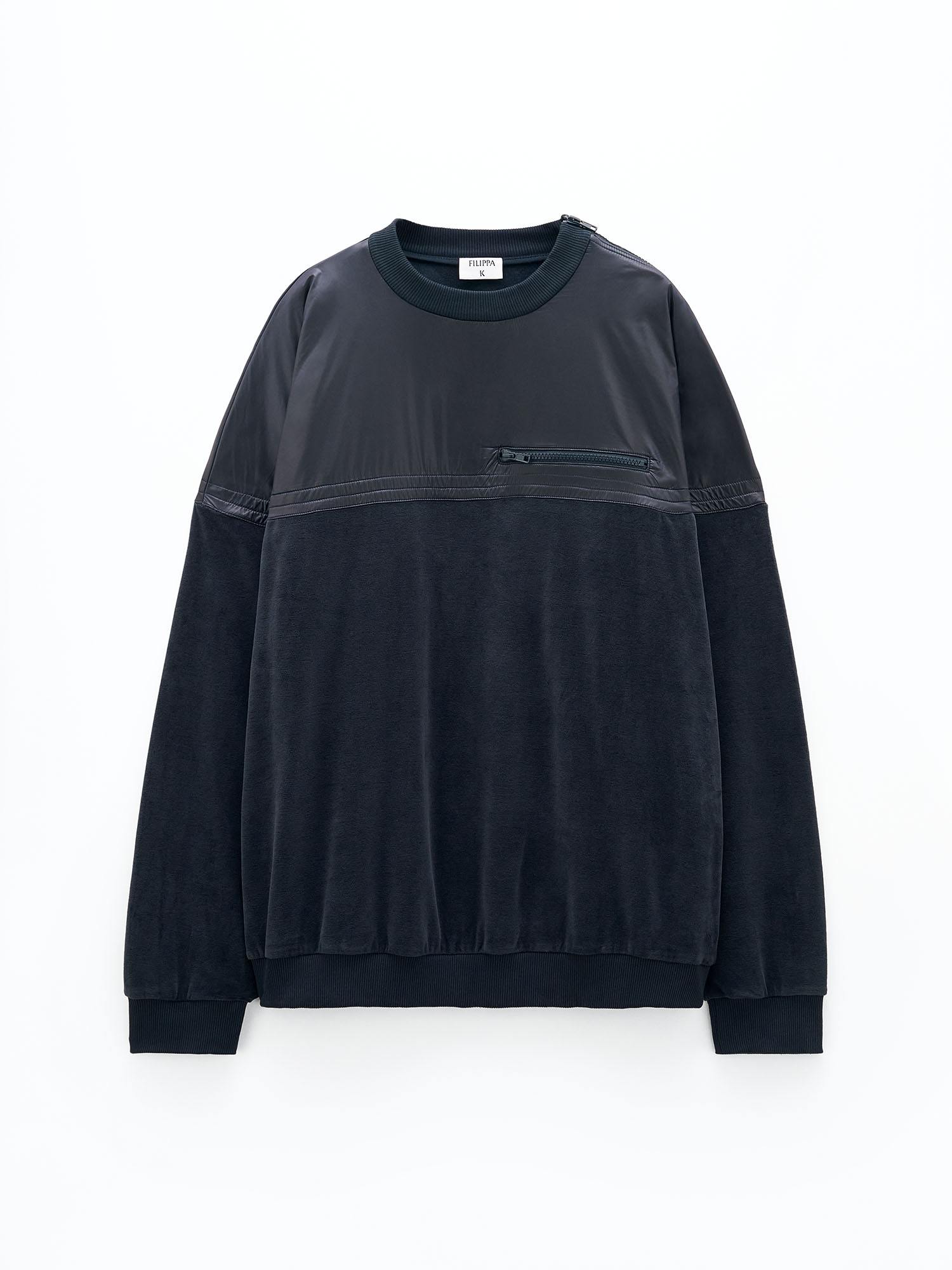 Filippa K Velour Sweatshirt In Blue