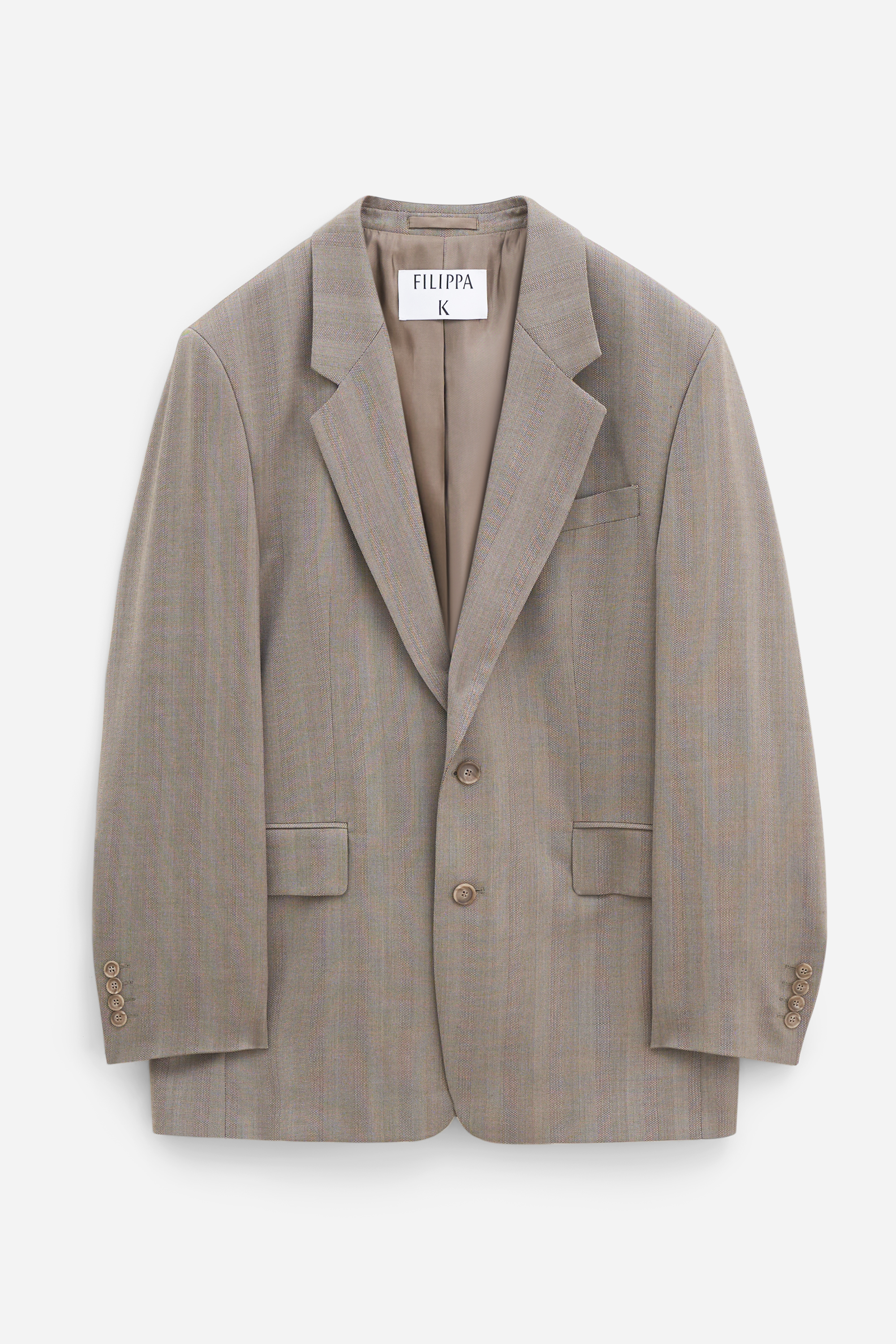 Filippa K Tailored Herringbone Blazer In Beige