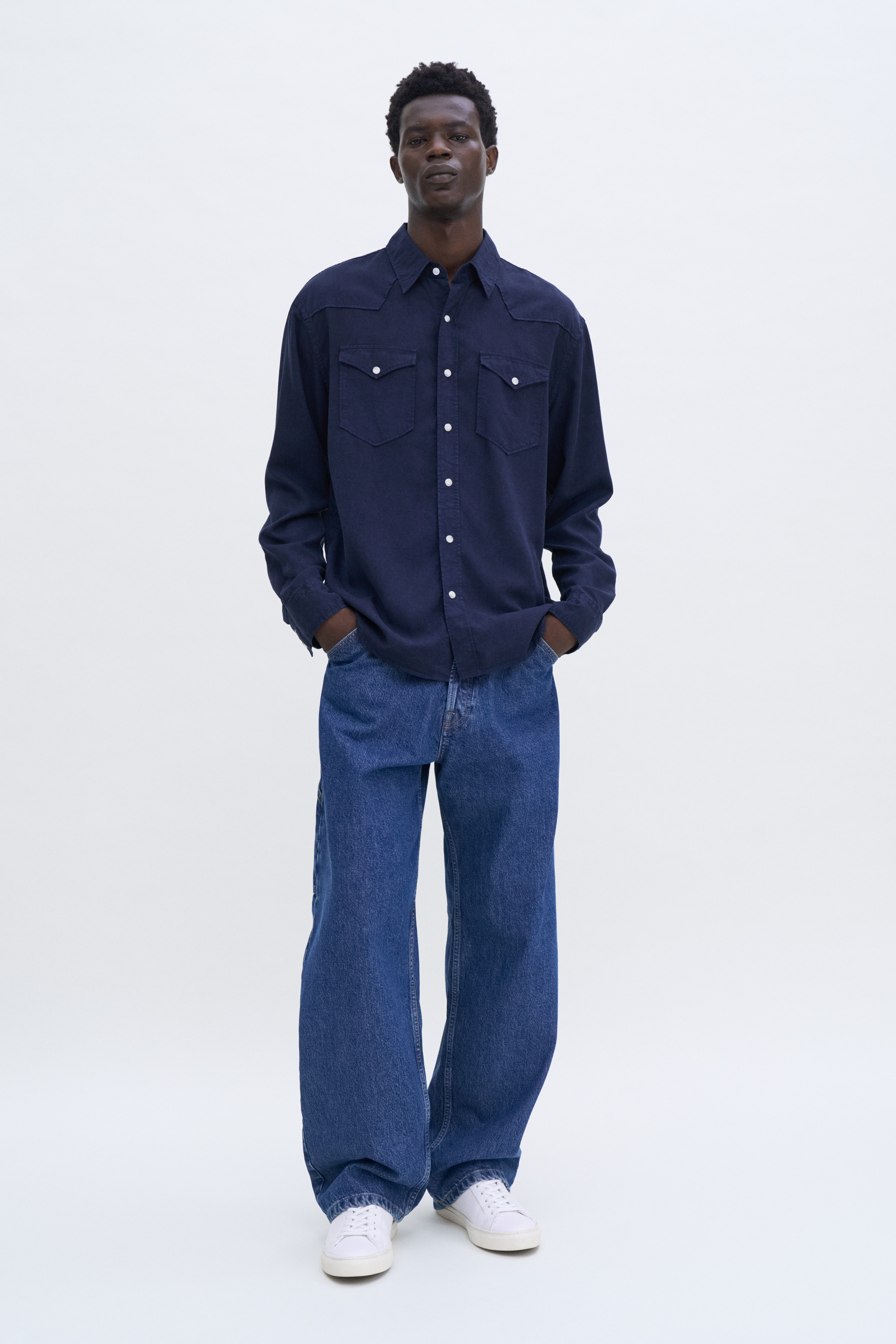 Filippa K Lyocell Shirt In Blue