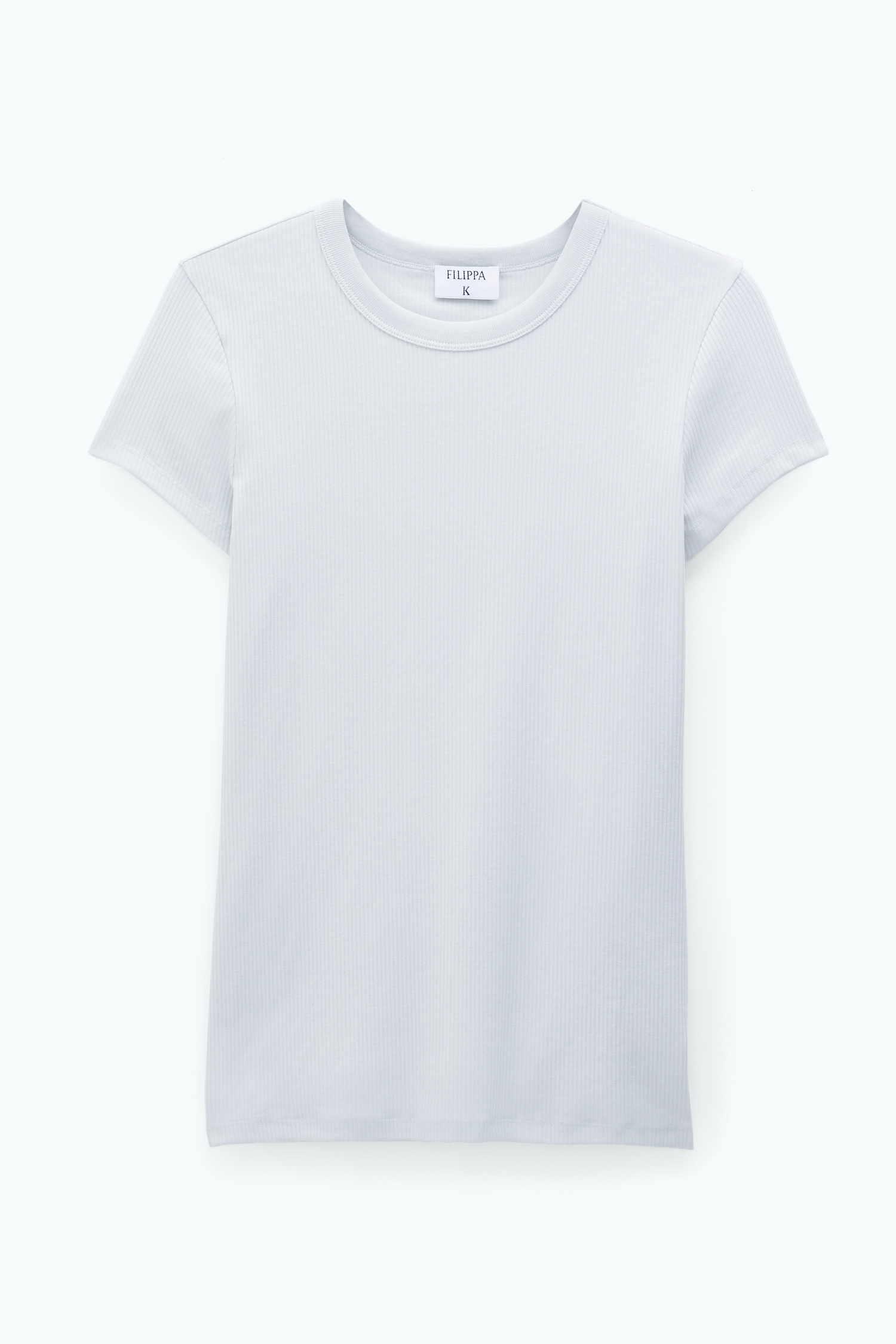 Shop Filippa K Fine Rib Tee In Grey