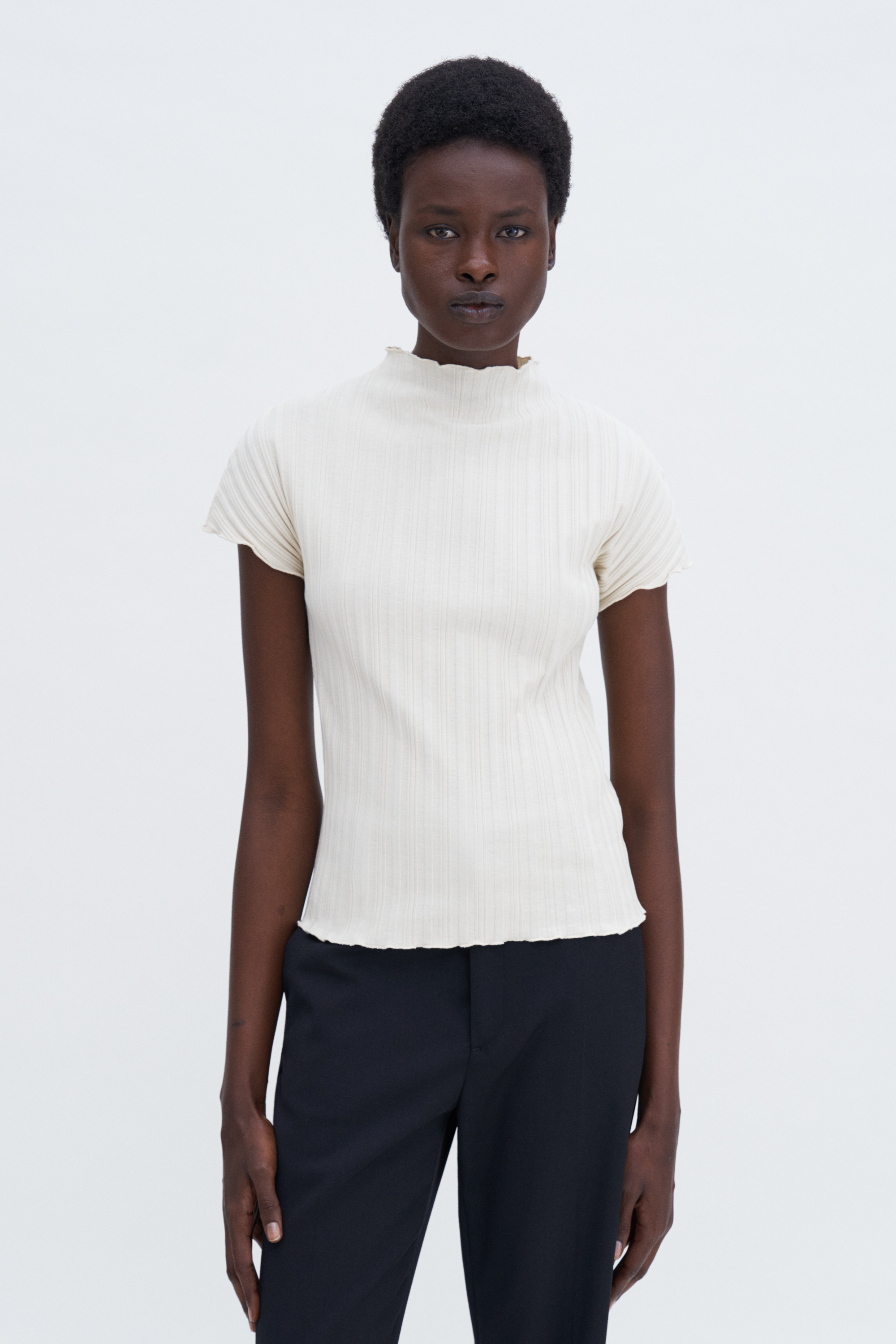 Shop Filippa K Rib Cap Sleeve Top In White