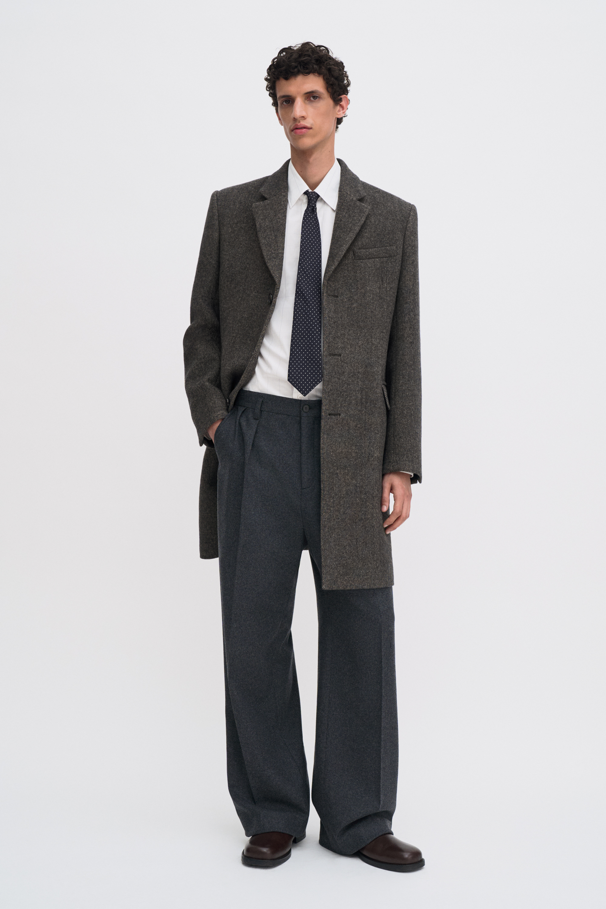 Filippa K William Twill Coat In Brown