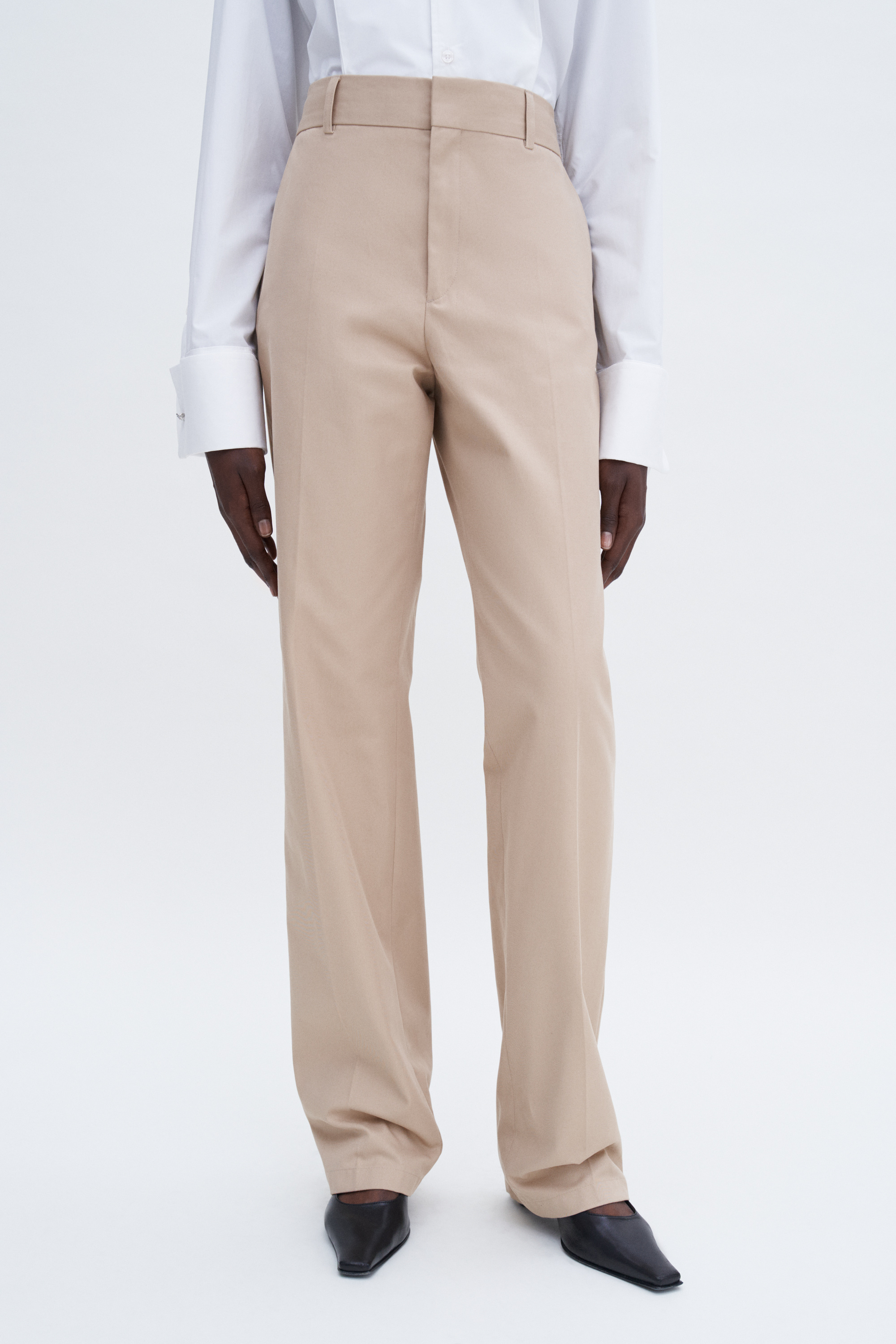 Filippa K Tailored Cotton Trousers In Beige