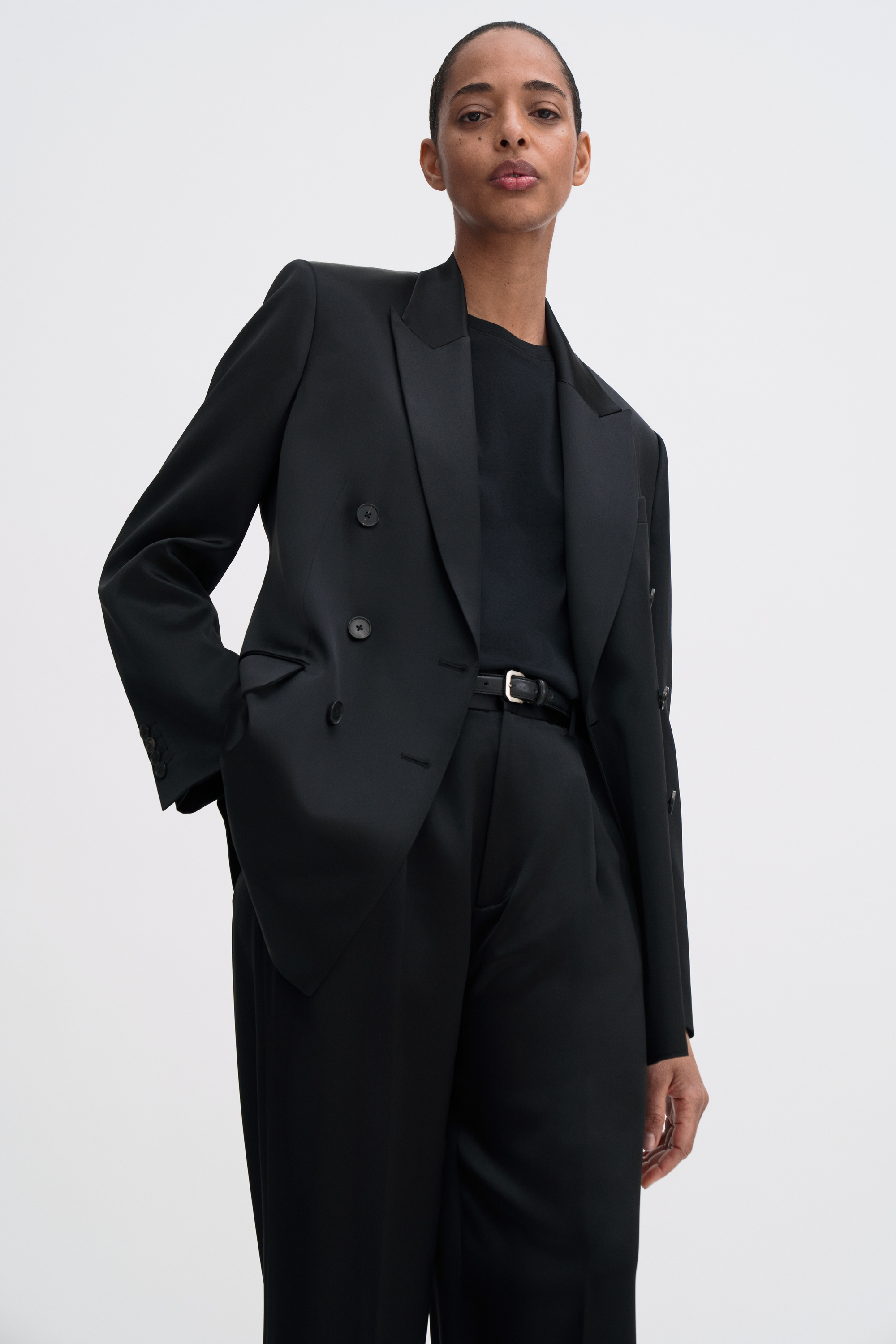 Filippa K Dani Satin Blazer In Black