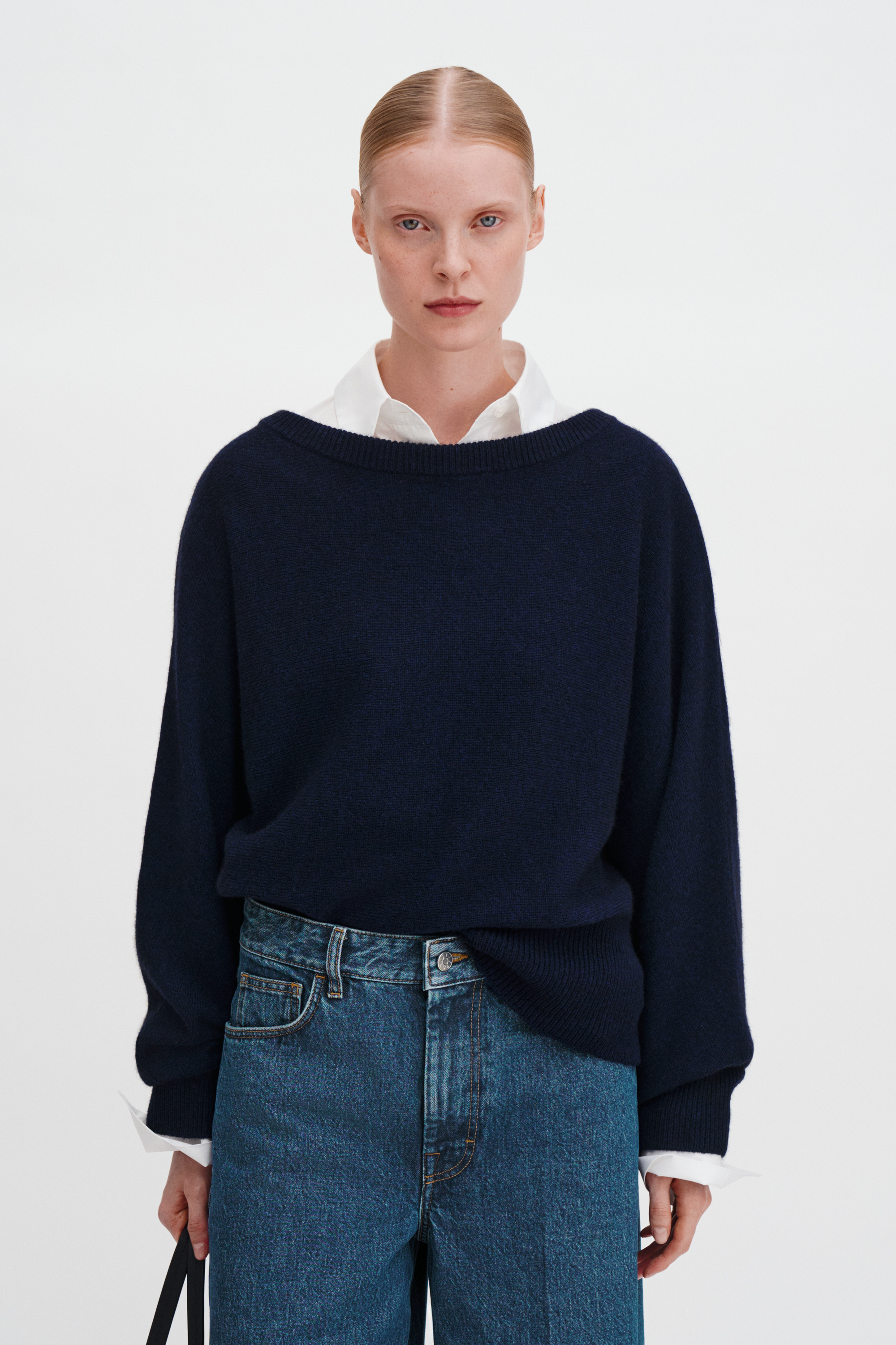 Filippa K Wool Yak Boatneck Sweater In Blue
