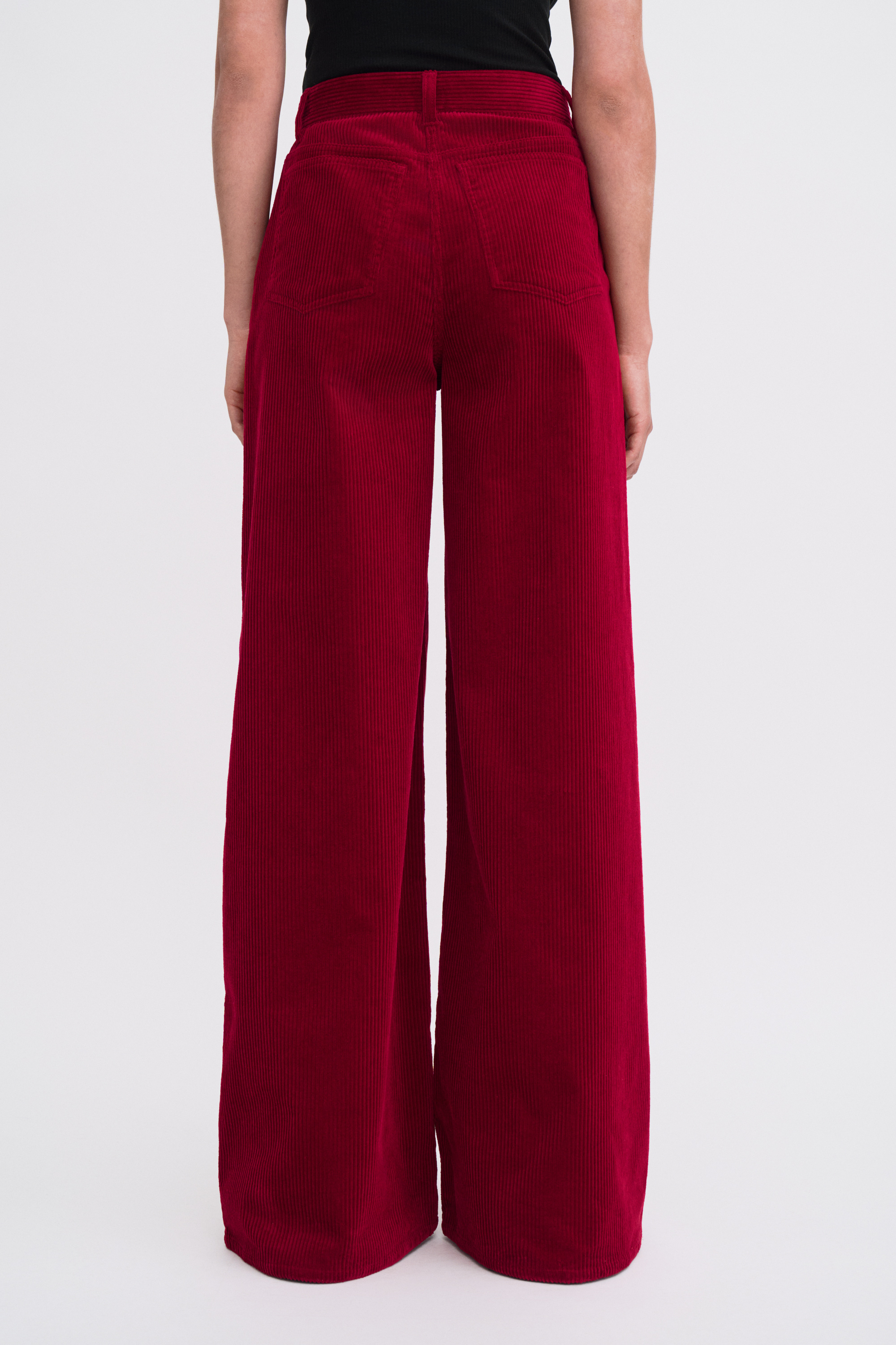 Filippa K Wide Leg Corduroy Trousers In Red