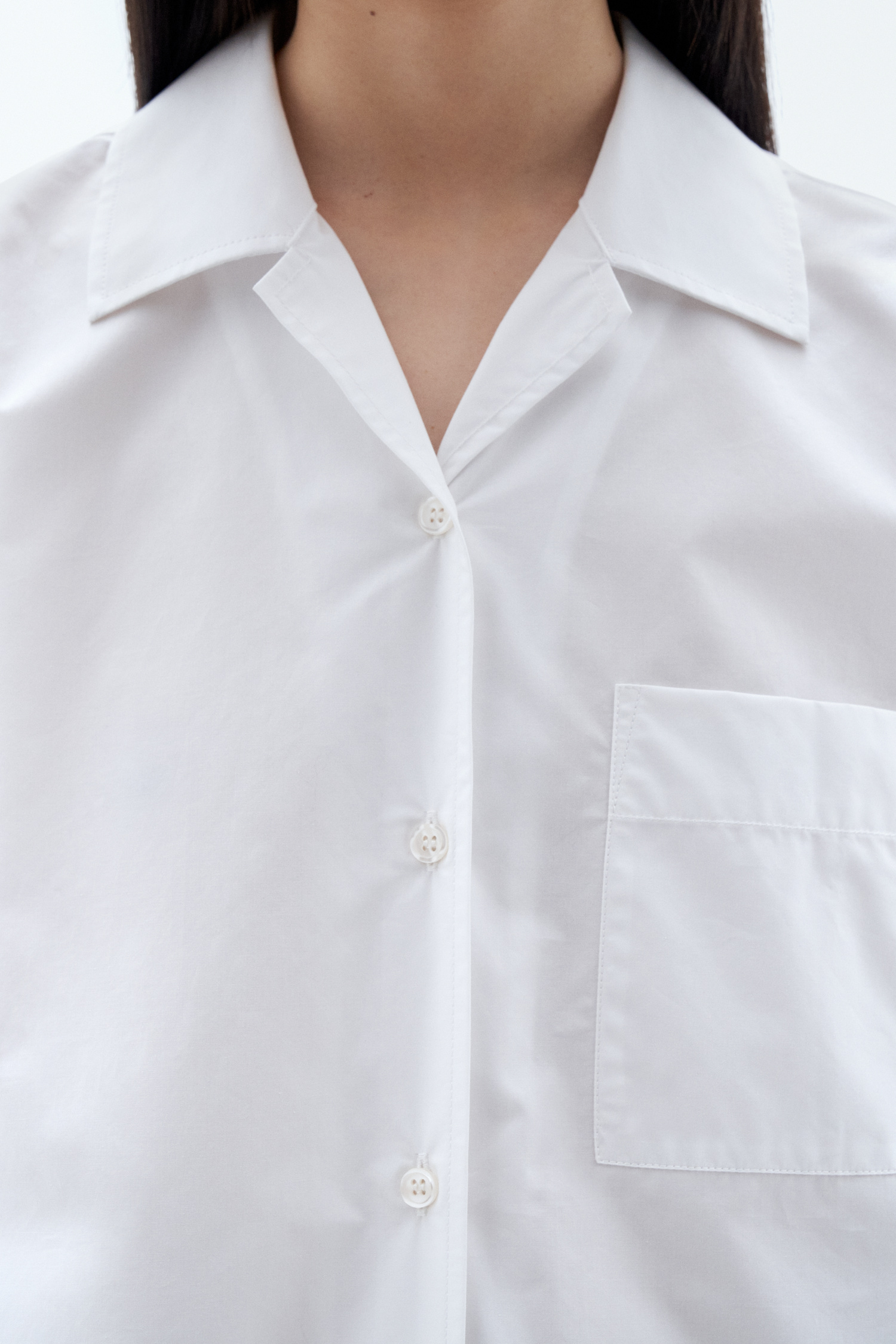 Shop Filippa K Cropped Poplin Shirt In White