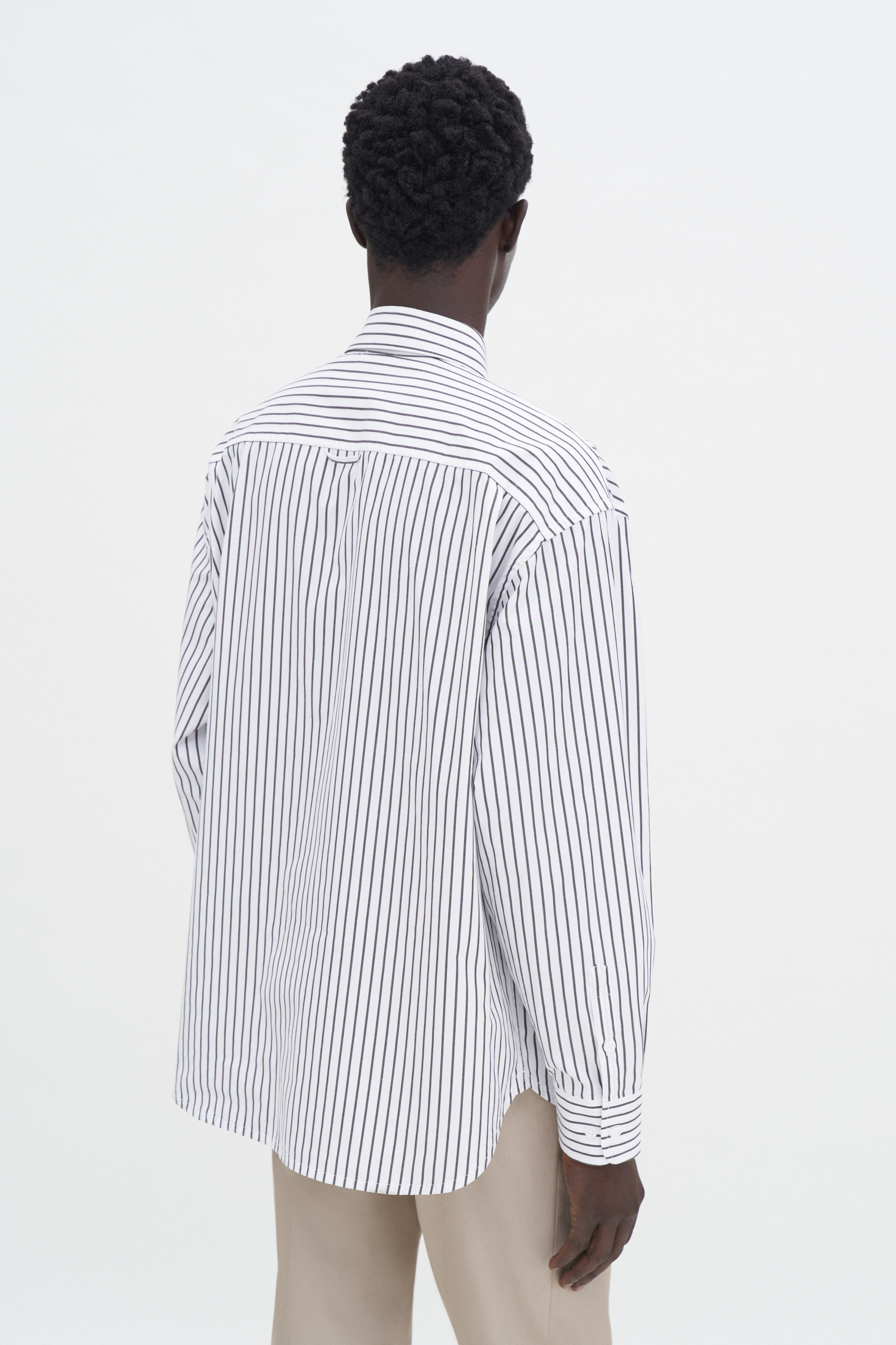 Filippa K Striped Cotton Poplin Shirt In Brown