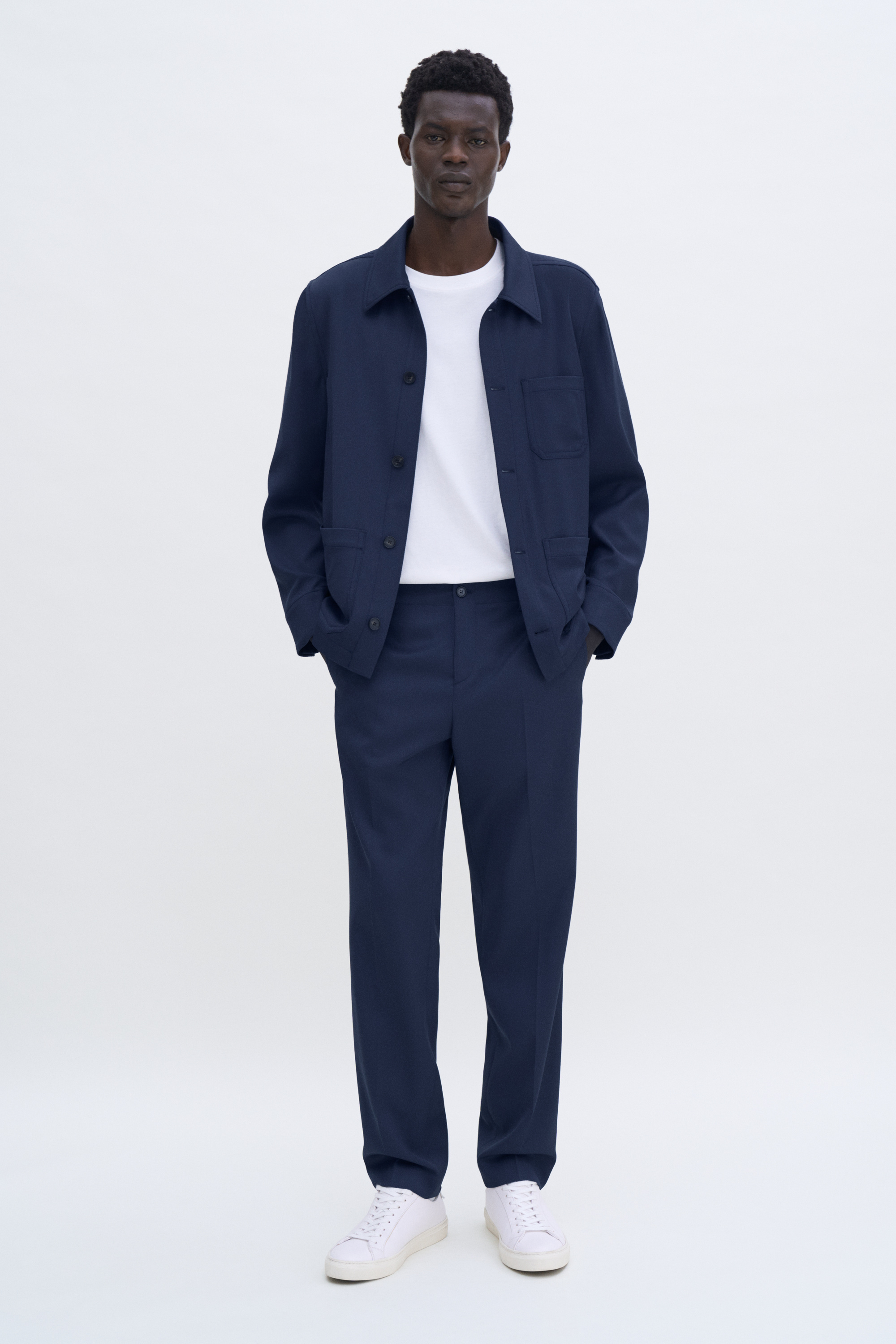 Filippa K Elastic Waist Tailored Trousers In Blue