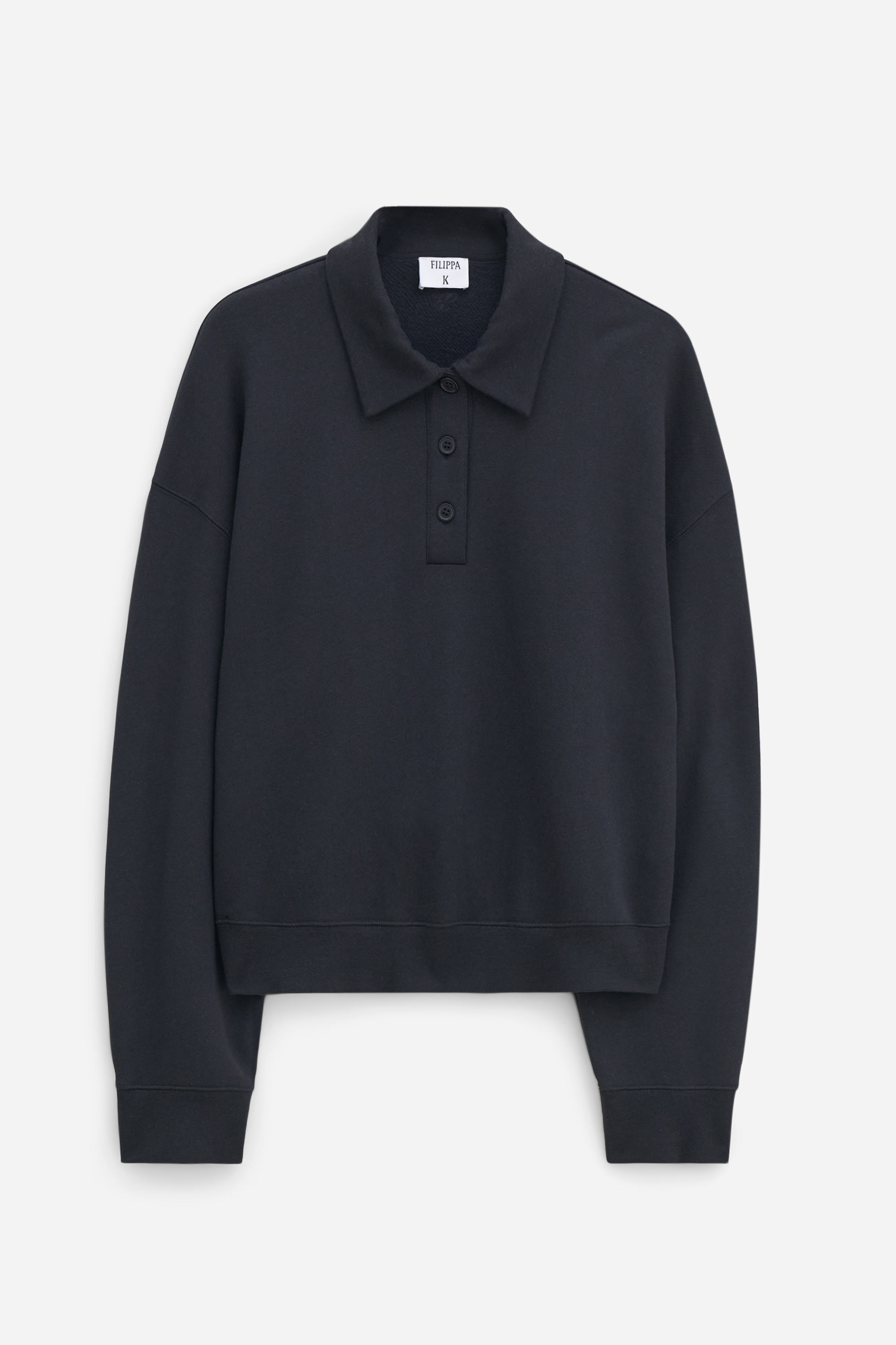 Filippa K Polo Sweatshirt In Black