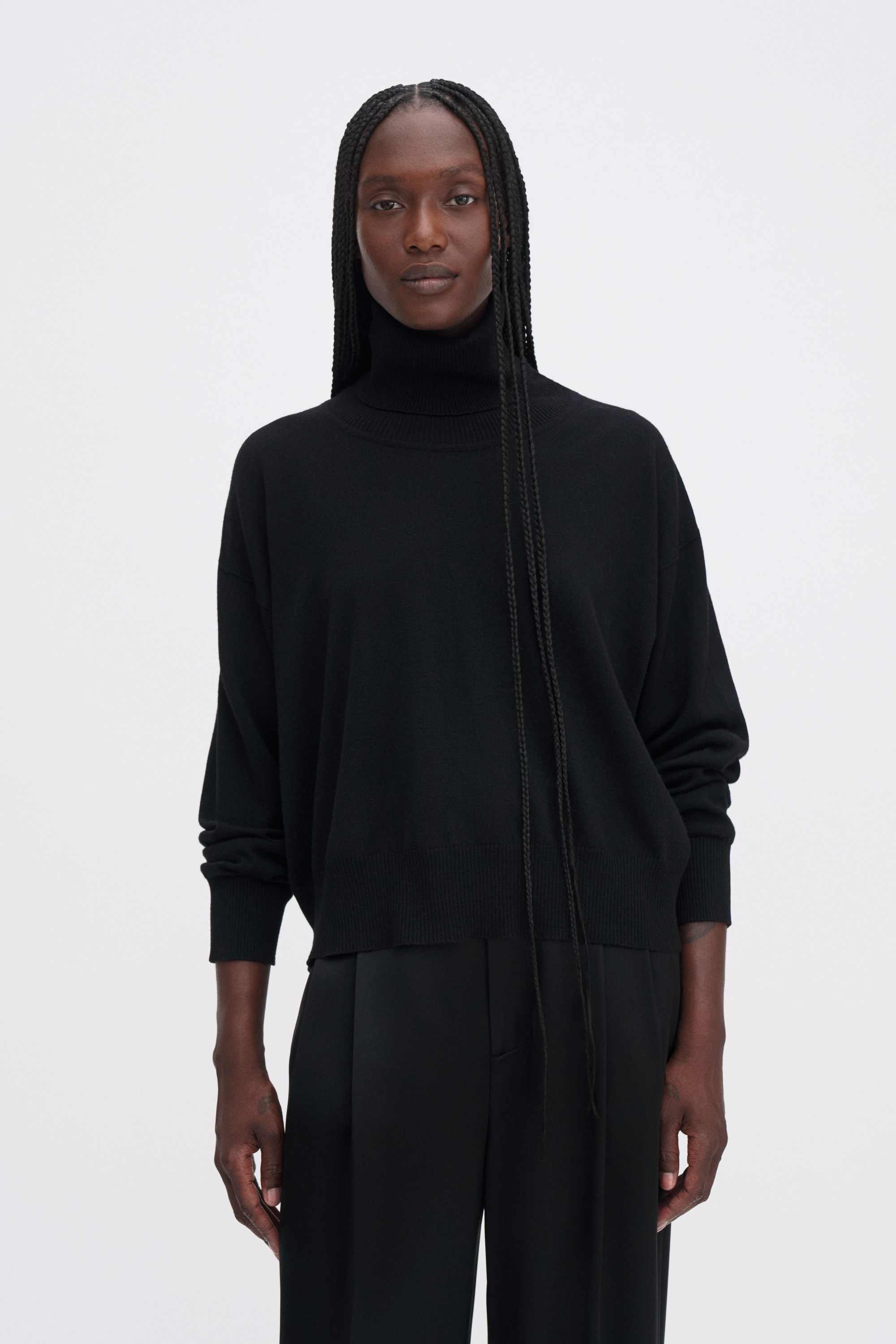 Filippa K Relaxed Turtleneck Sweater In Black