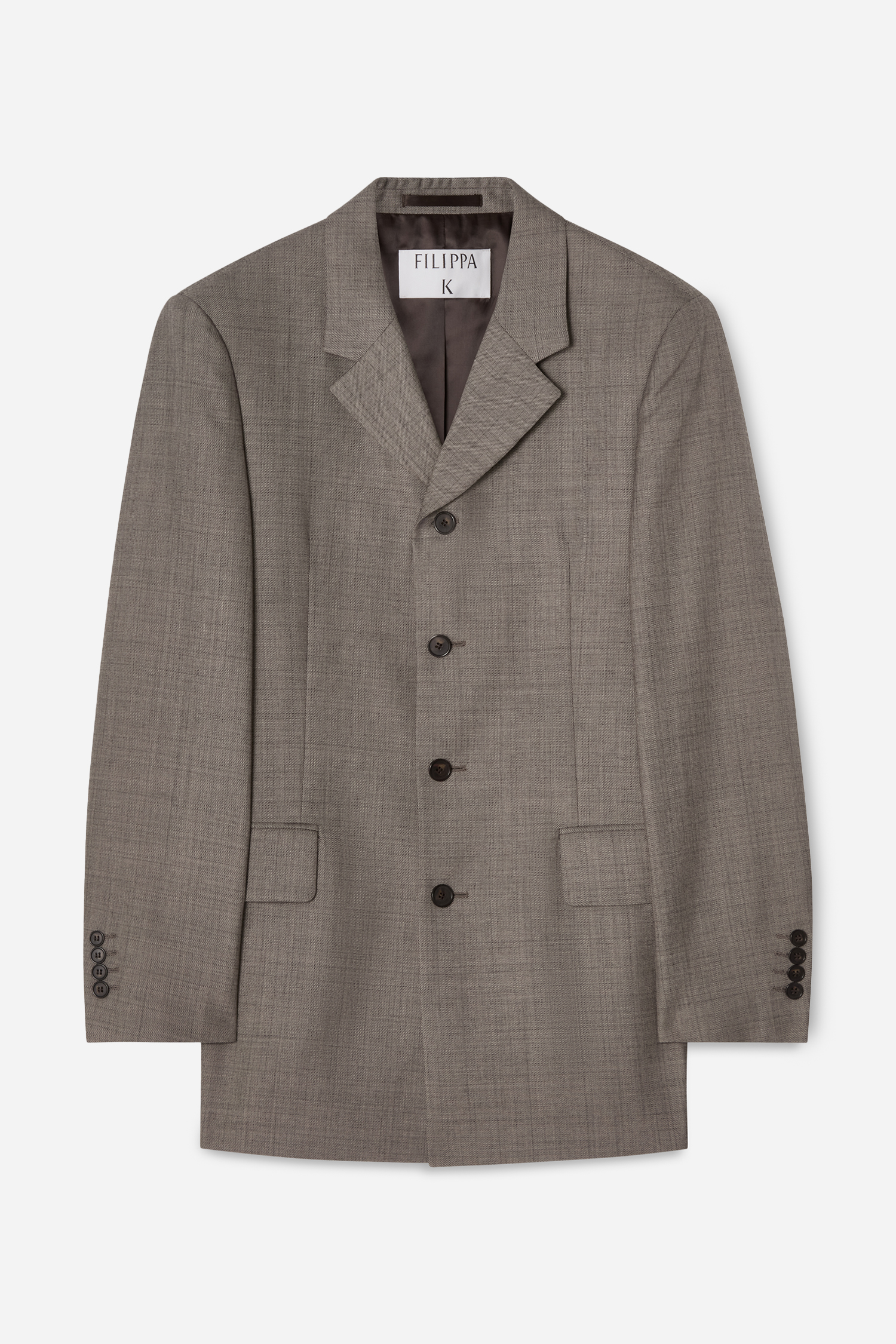 Shop Filippa K Wool Blend Single Breasted Blazer In Beige