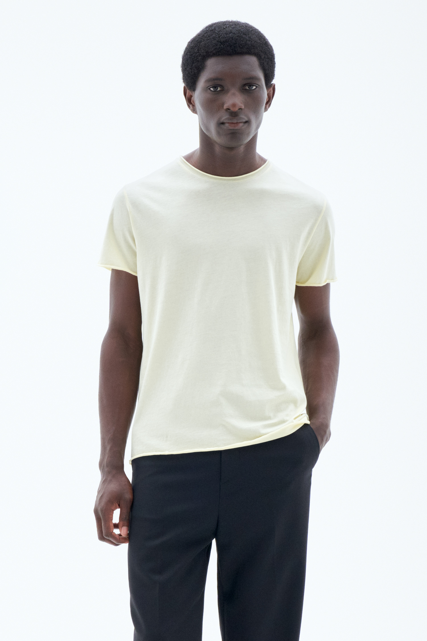 Filippa K Roll Neck Tee In Yellow