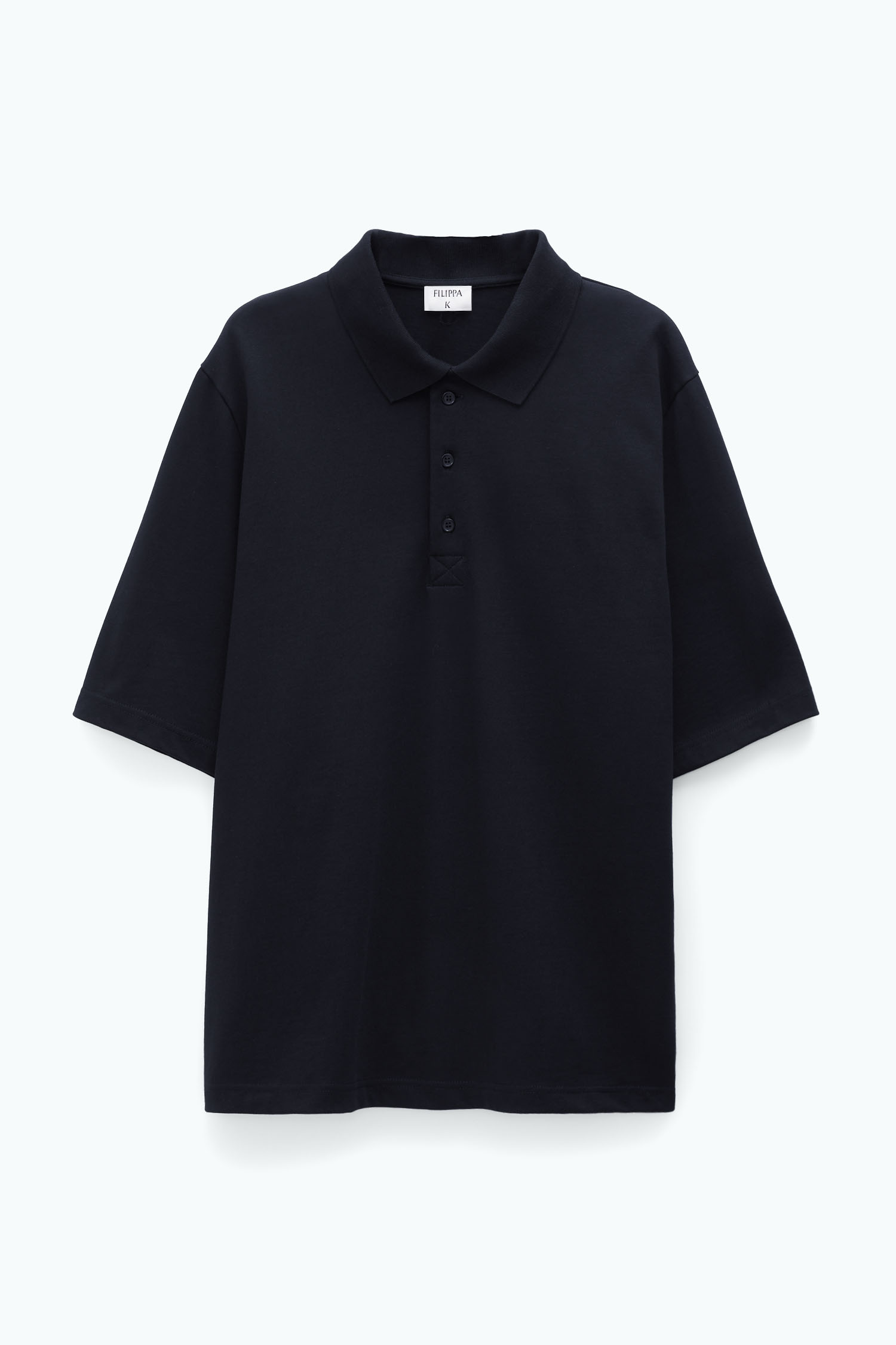 Shop Filippa K Boxy Polo Shirt In Black