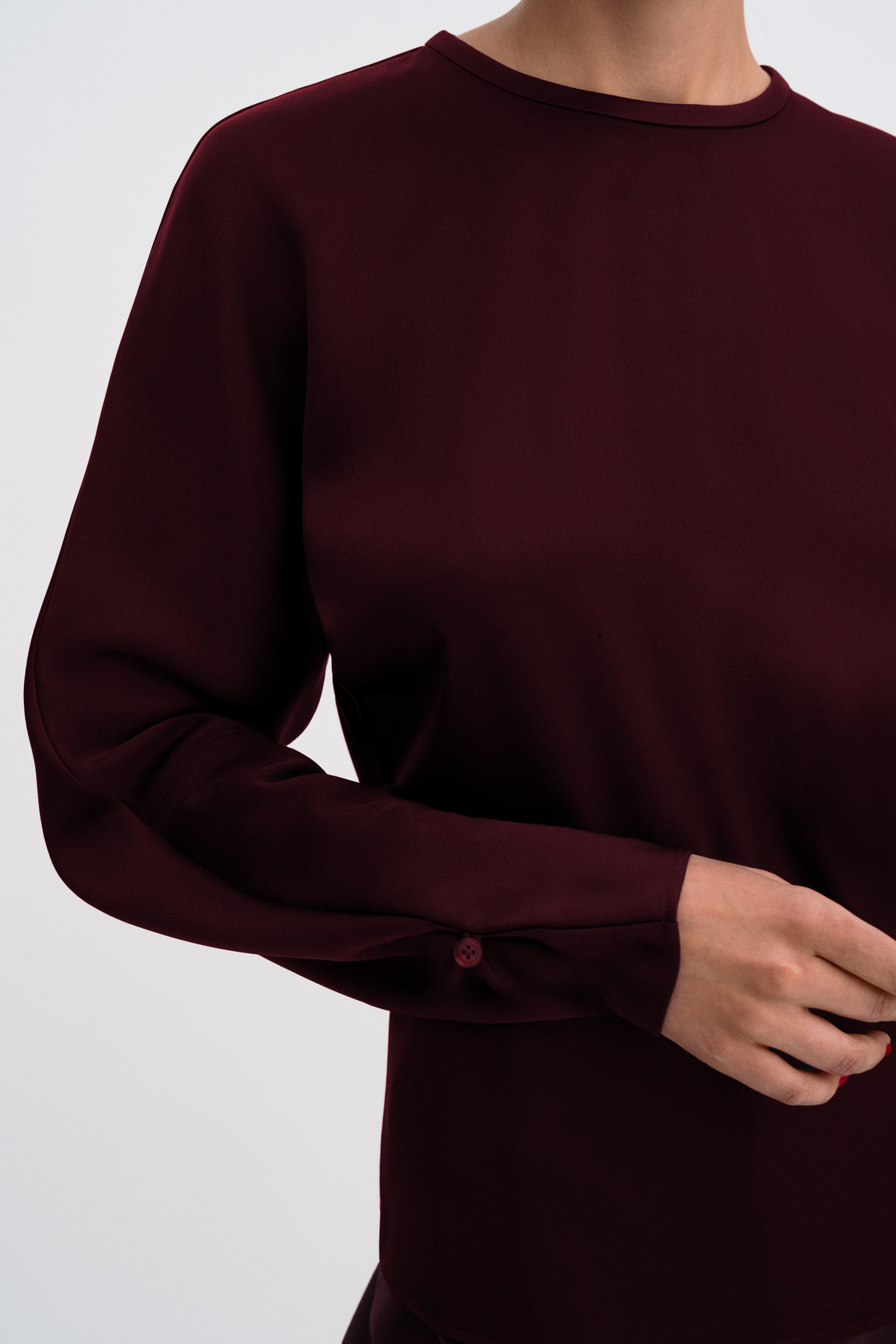 Filippa K Batwing Top In Burgundy