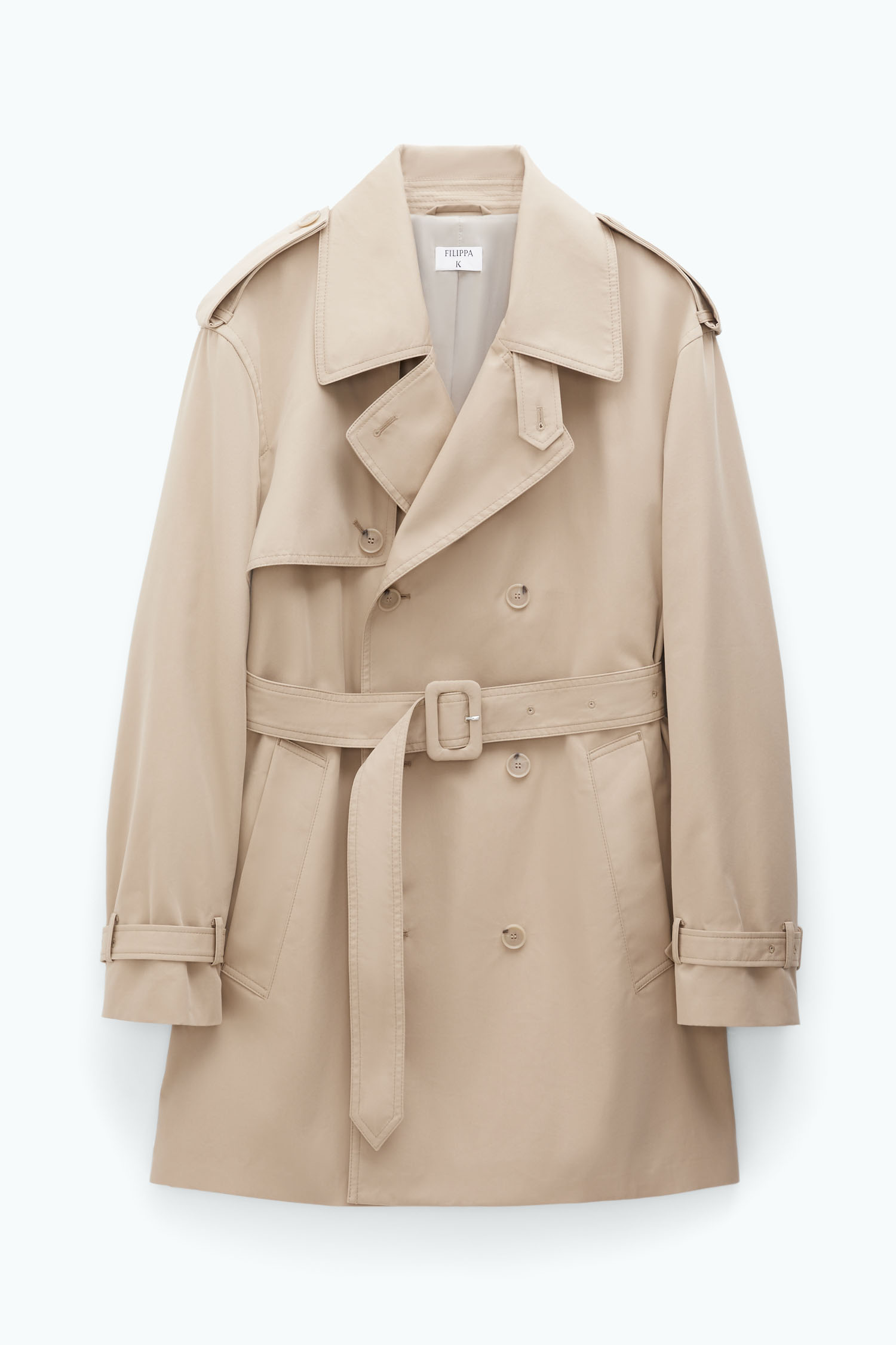 Shop Filippa K Short Trench Coat In Beige