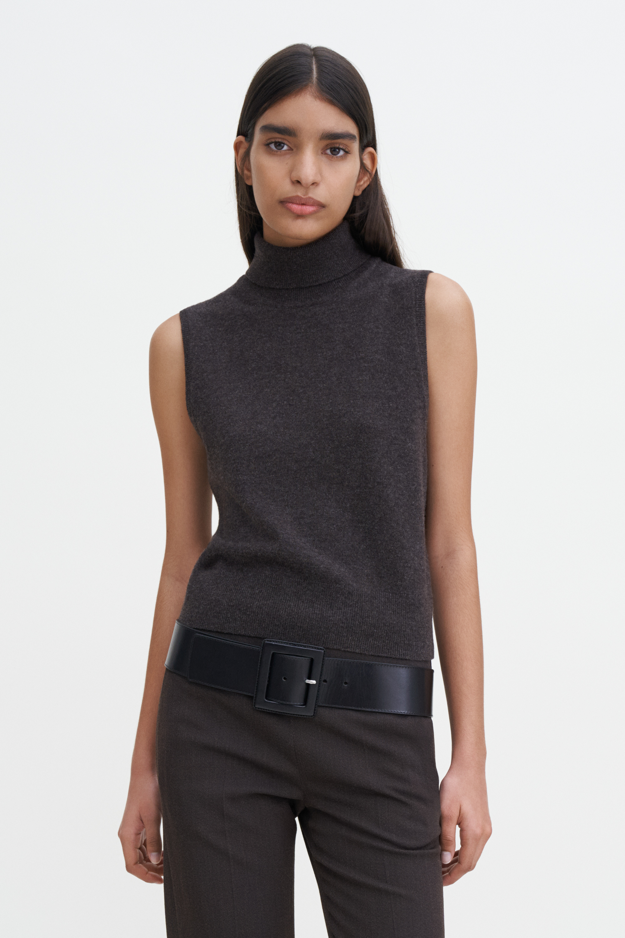 Shop Filippa K Turtleneck Vest In Brown