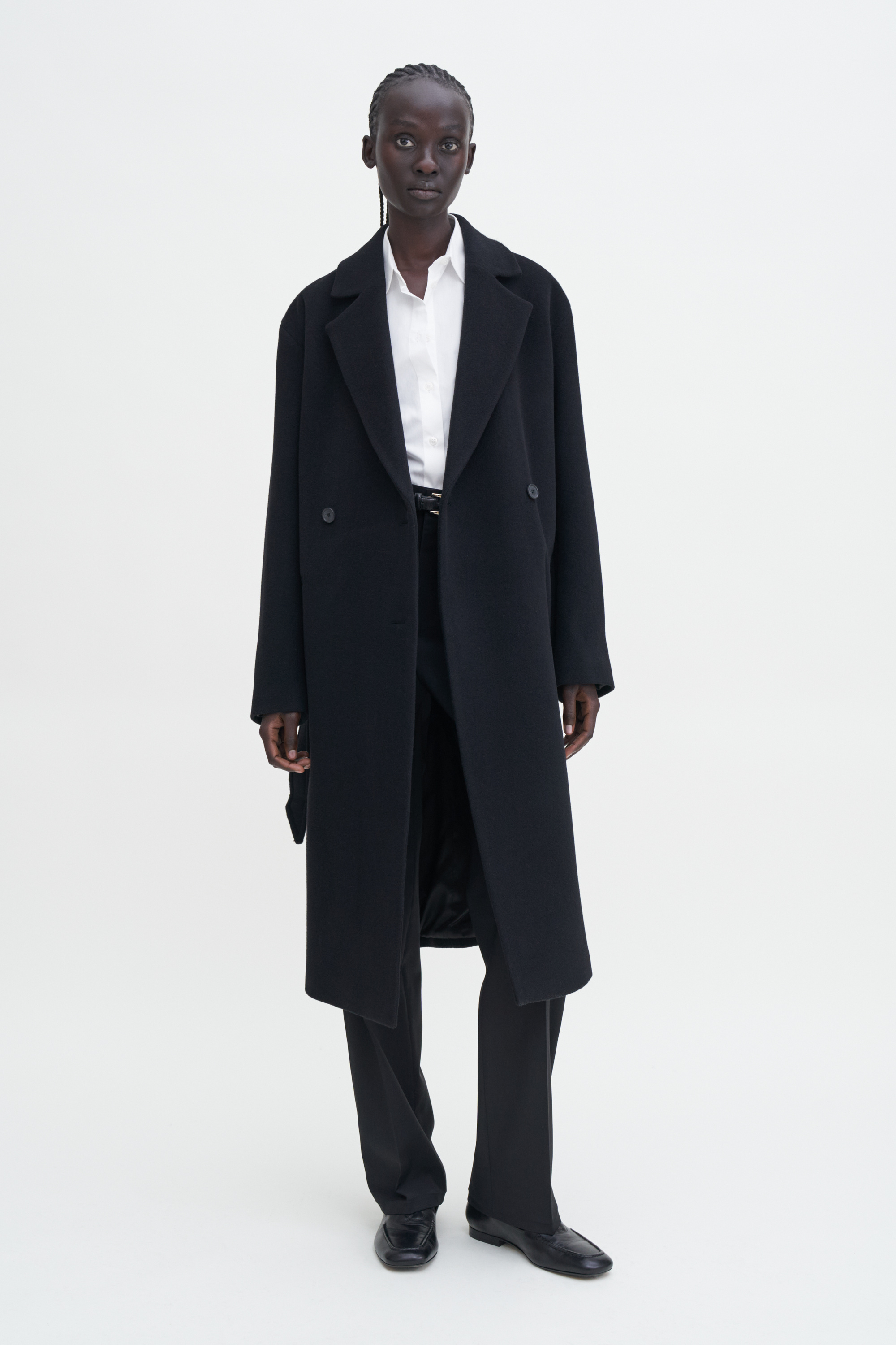 Filippa K Soft Wool Belted Coat In Black