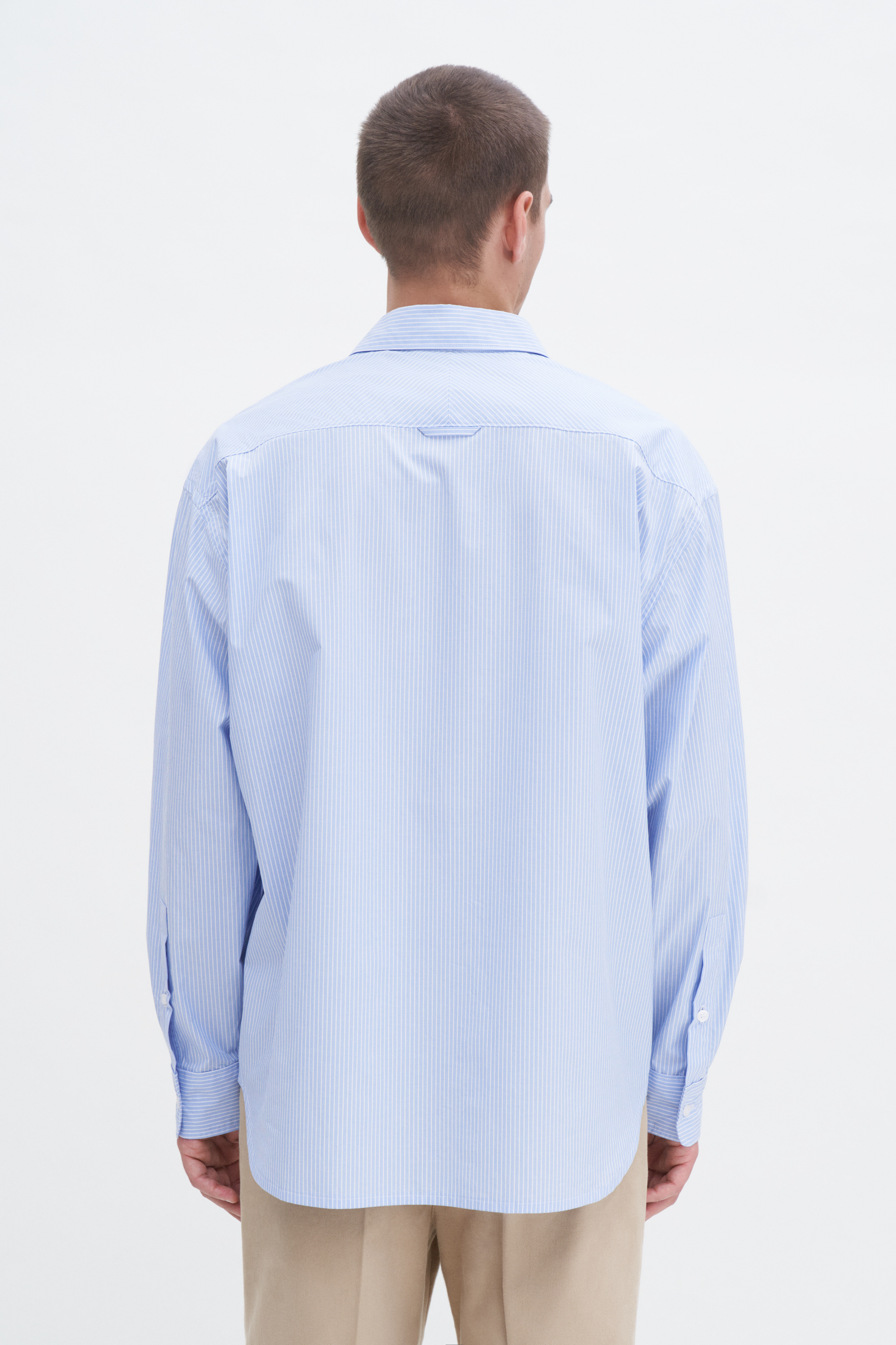 Filippa K Striped Cotton Poplin Shirt In Stripes,prints