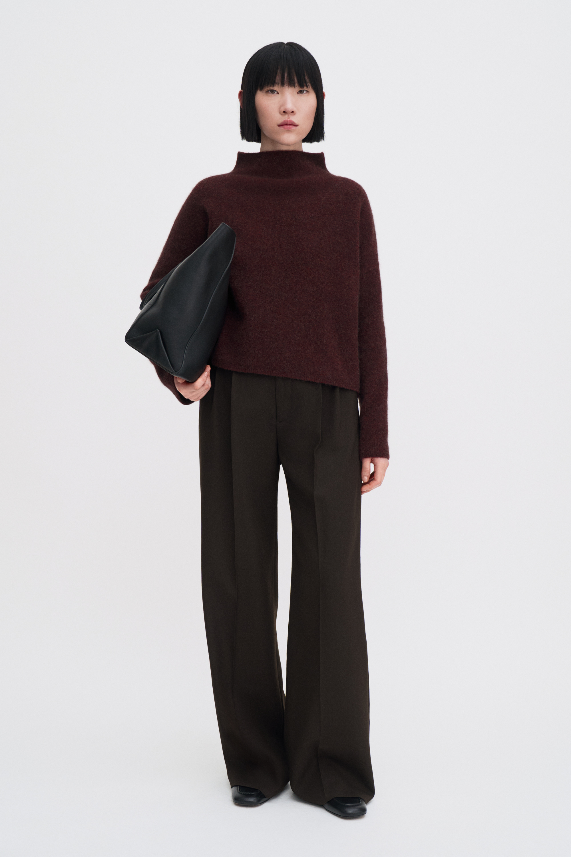Filippa K Mika Yak Funnelneck Sweater In Burgundy
