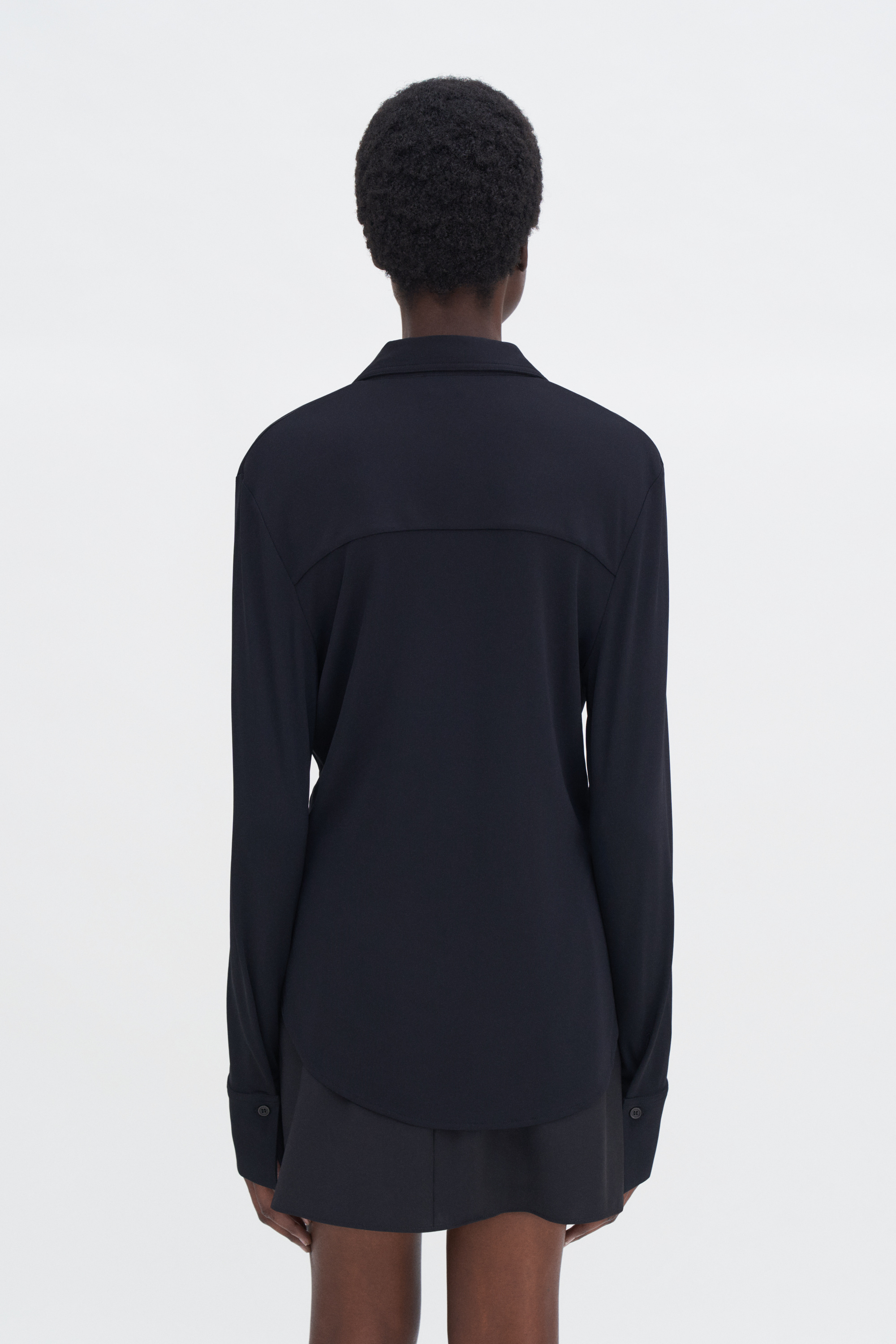 Shop Filippa K Fluid Jersey Shirt In Black