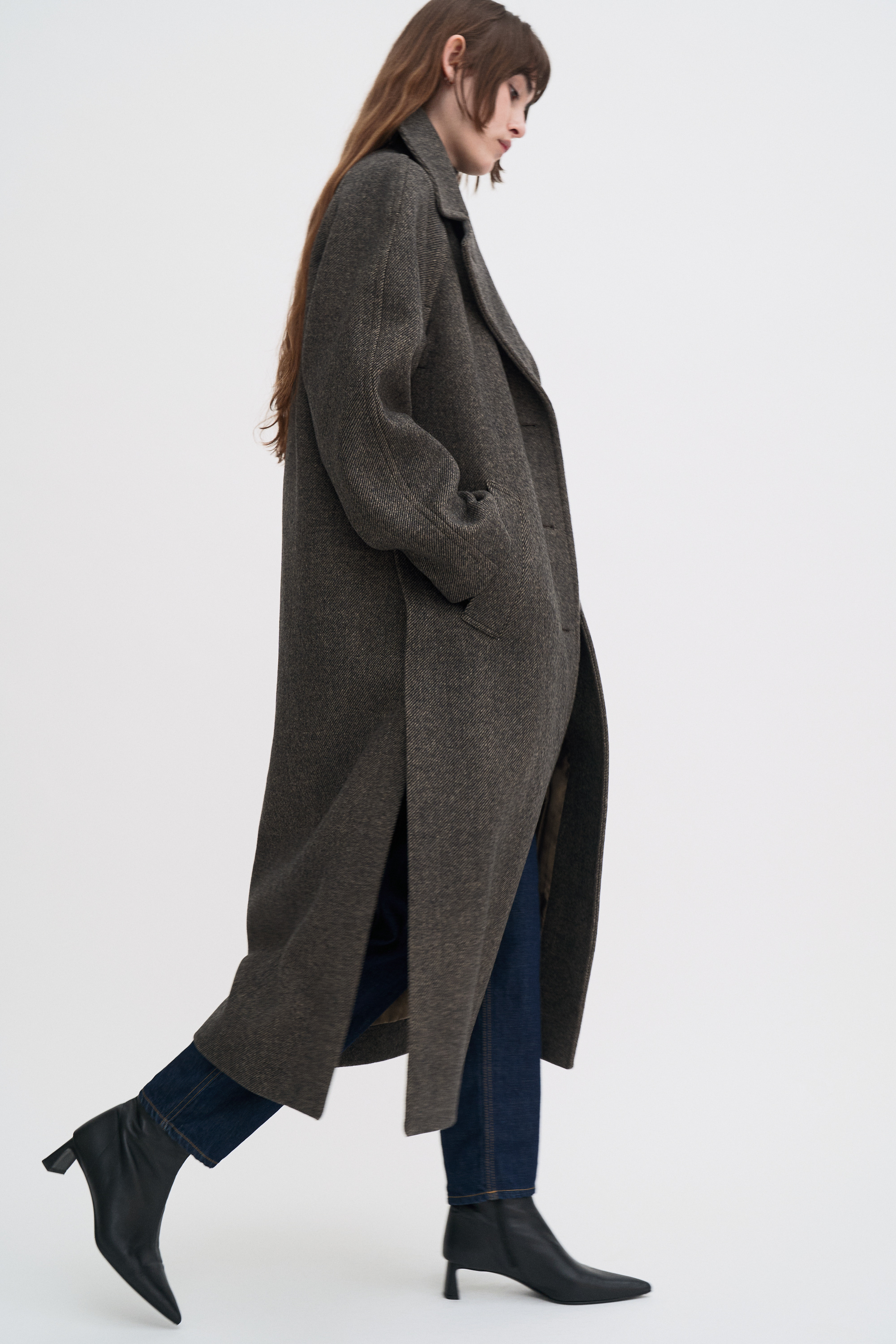 Filippa K Vanessa Vented Coat Coats Grey In Brown