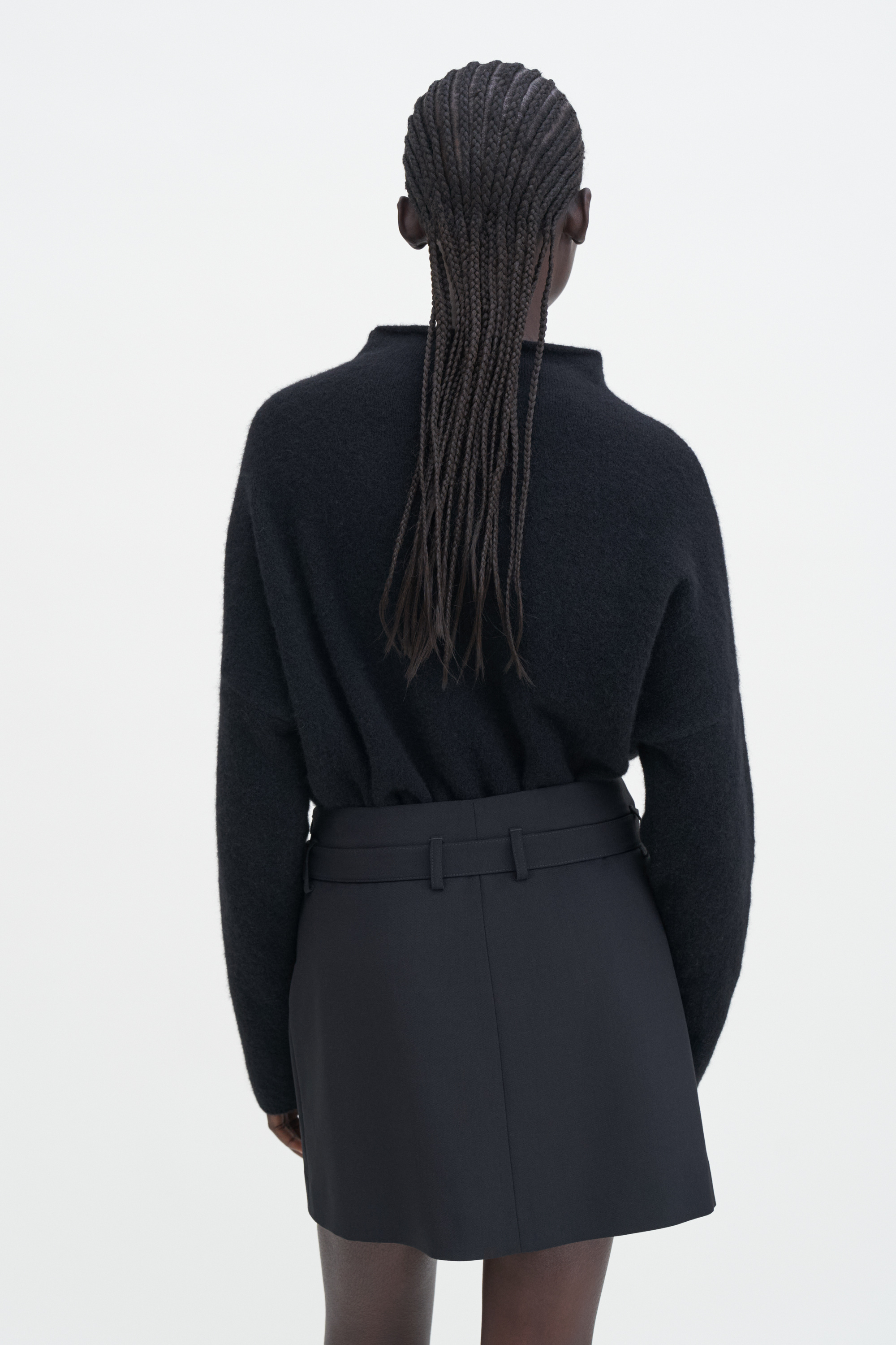 Filippa K Wool Mini Belt Skirt In Black