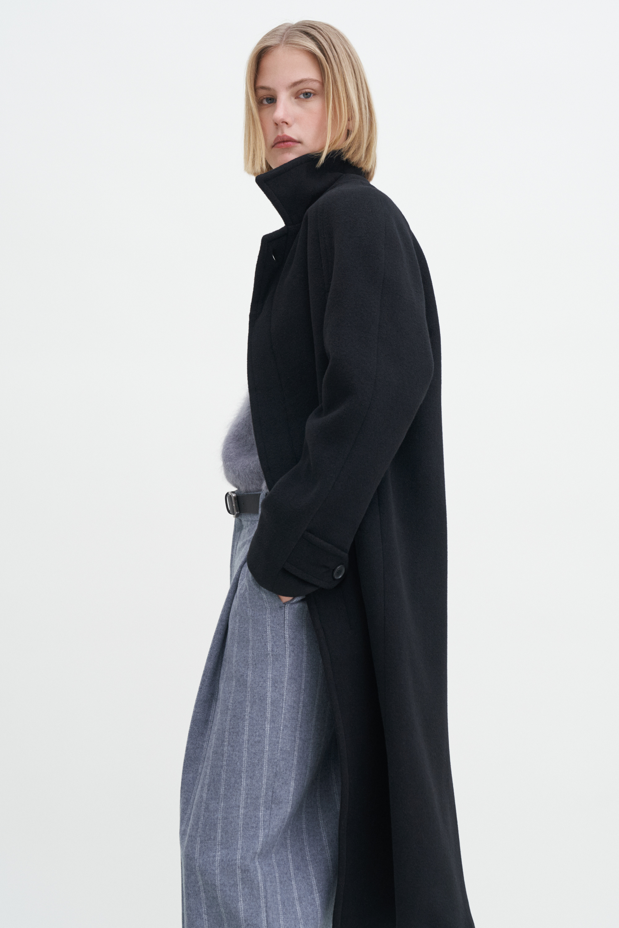 Shop Filippa K Wool Carcoat In Black