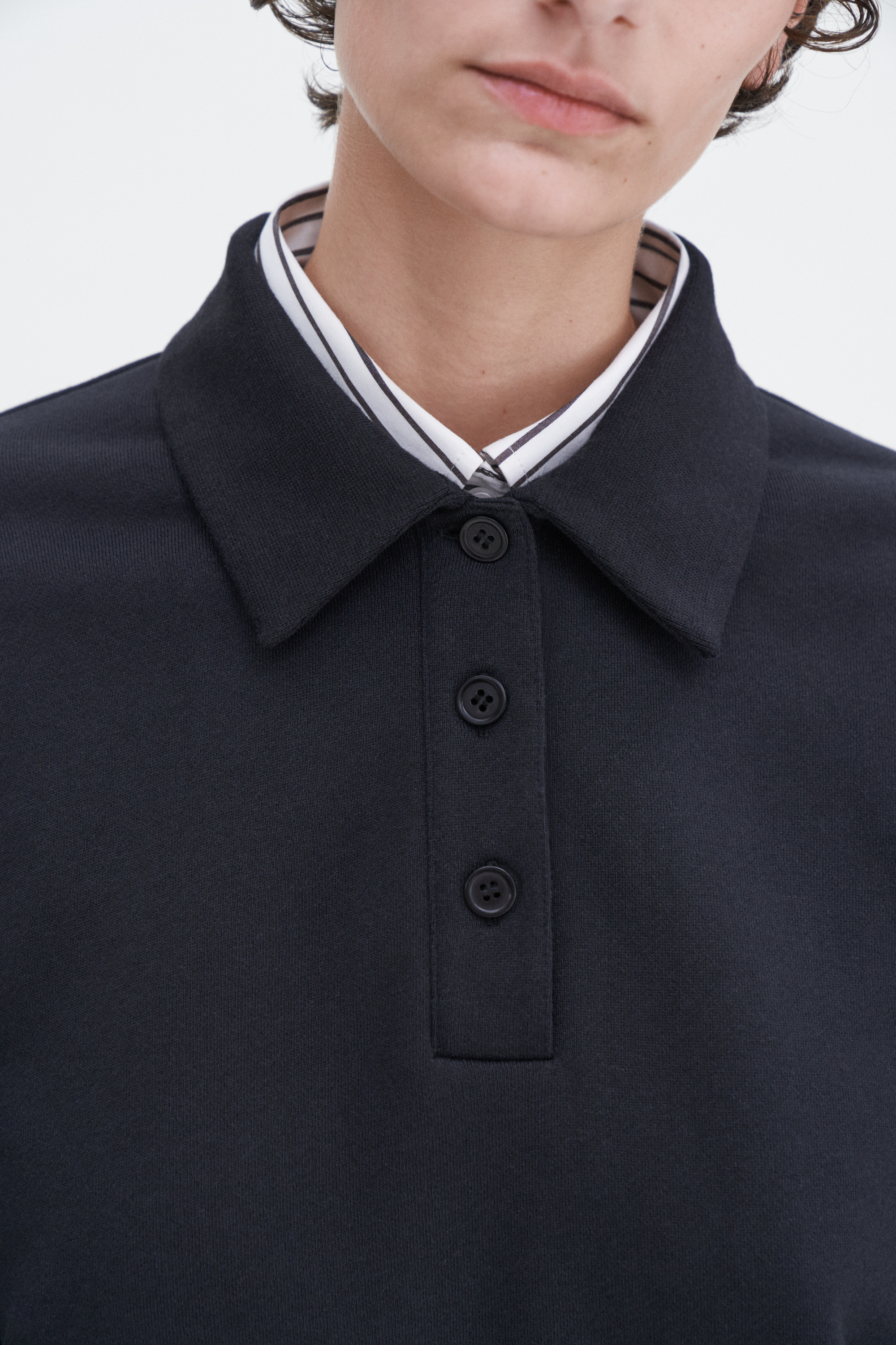 Filippa K Polo Sweatshirt In Black