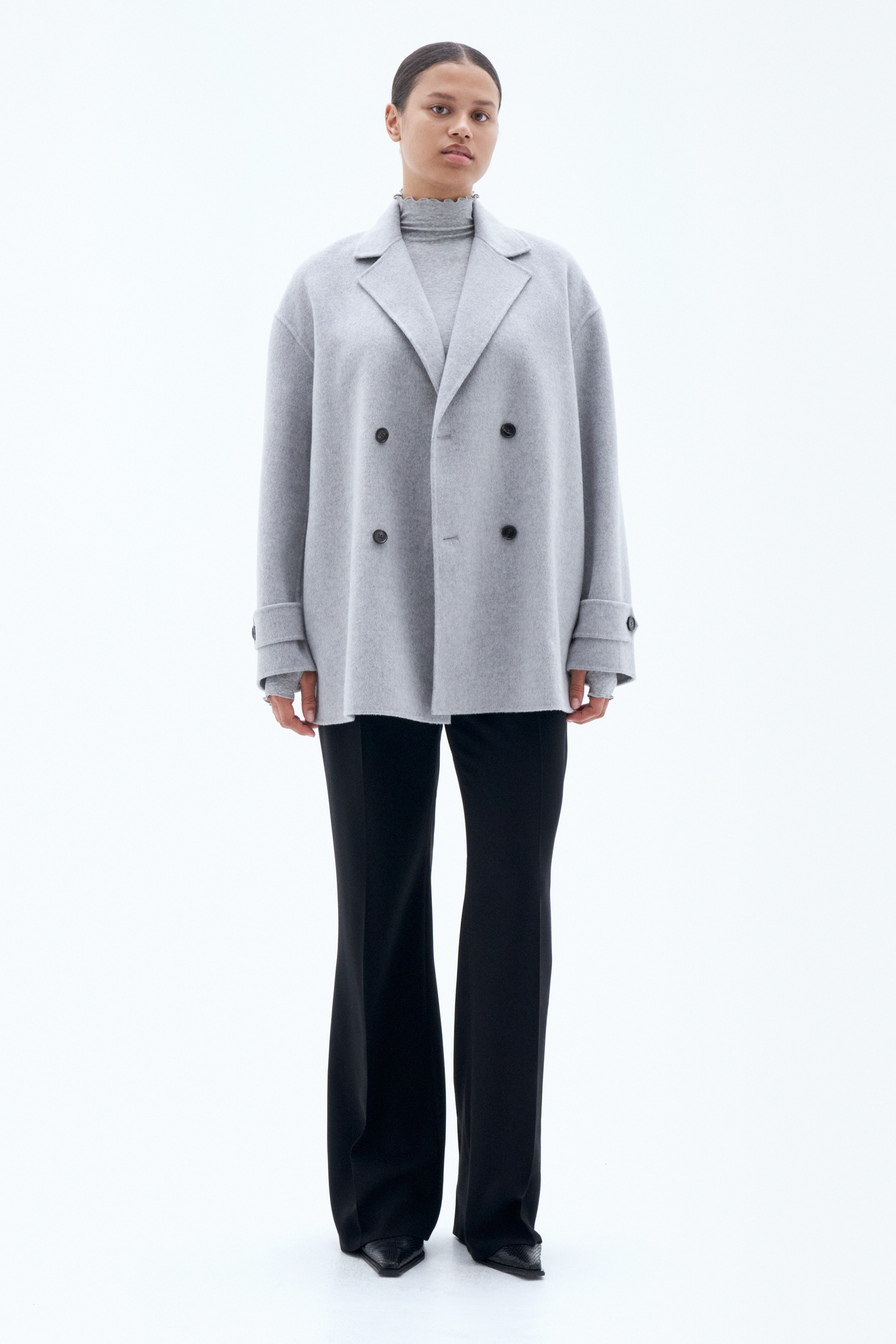 Shop Filippa K Wool Cashmere Jacket In Grey