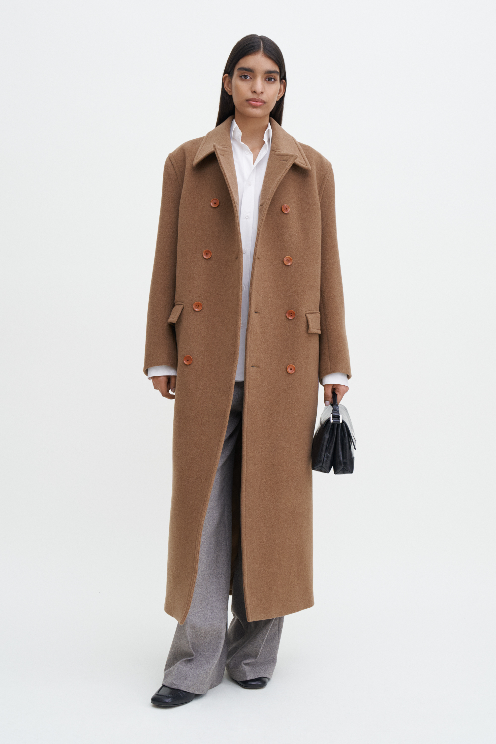Filippa K Double Breasted Brushed Wool Coat