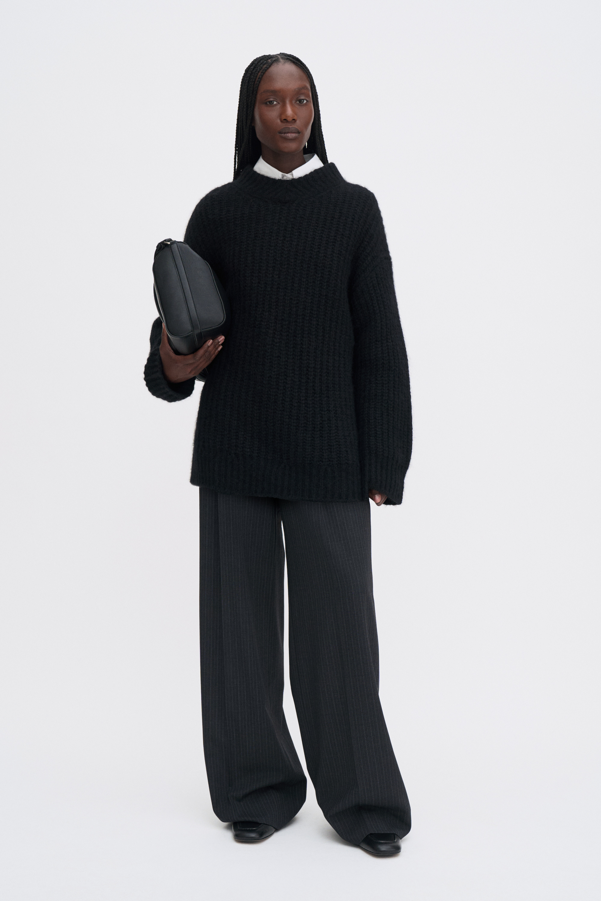 Filippa K Soft Alpaca V-neck Sweater In Black