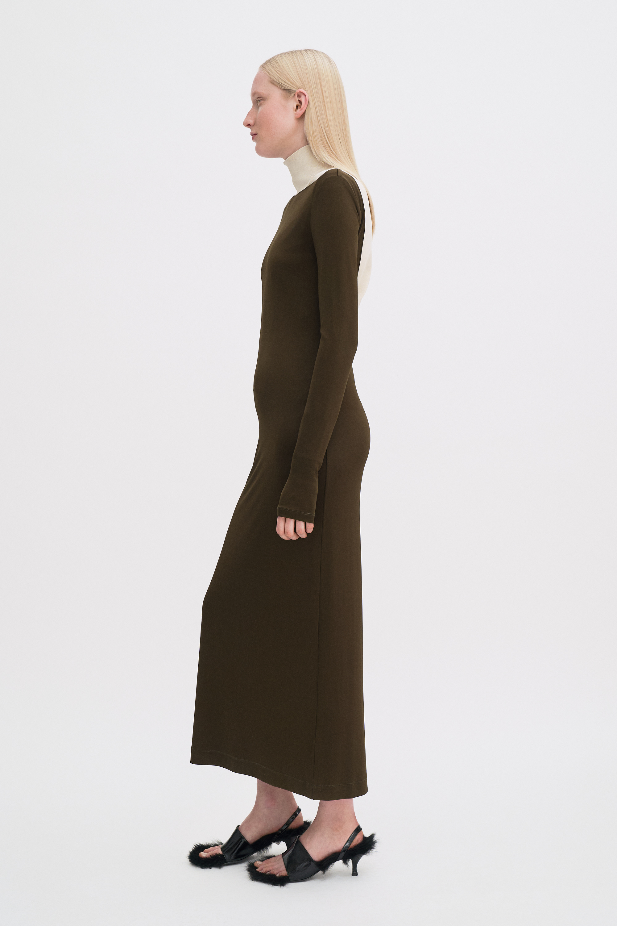 Filippa K Scooped Back Jersey Dress In Green