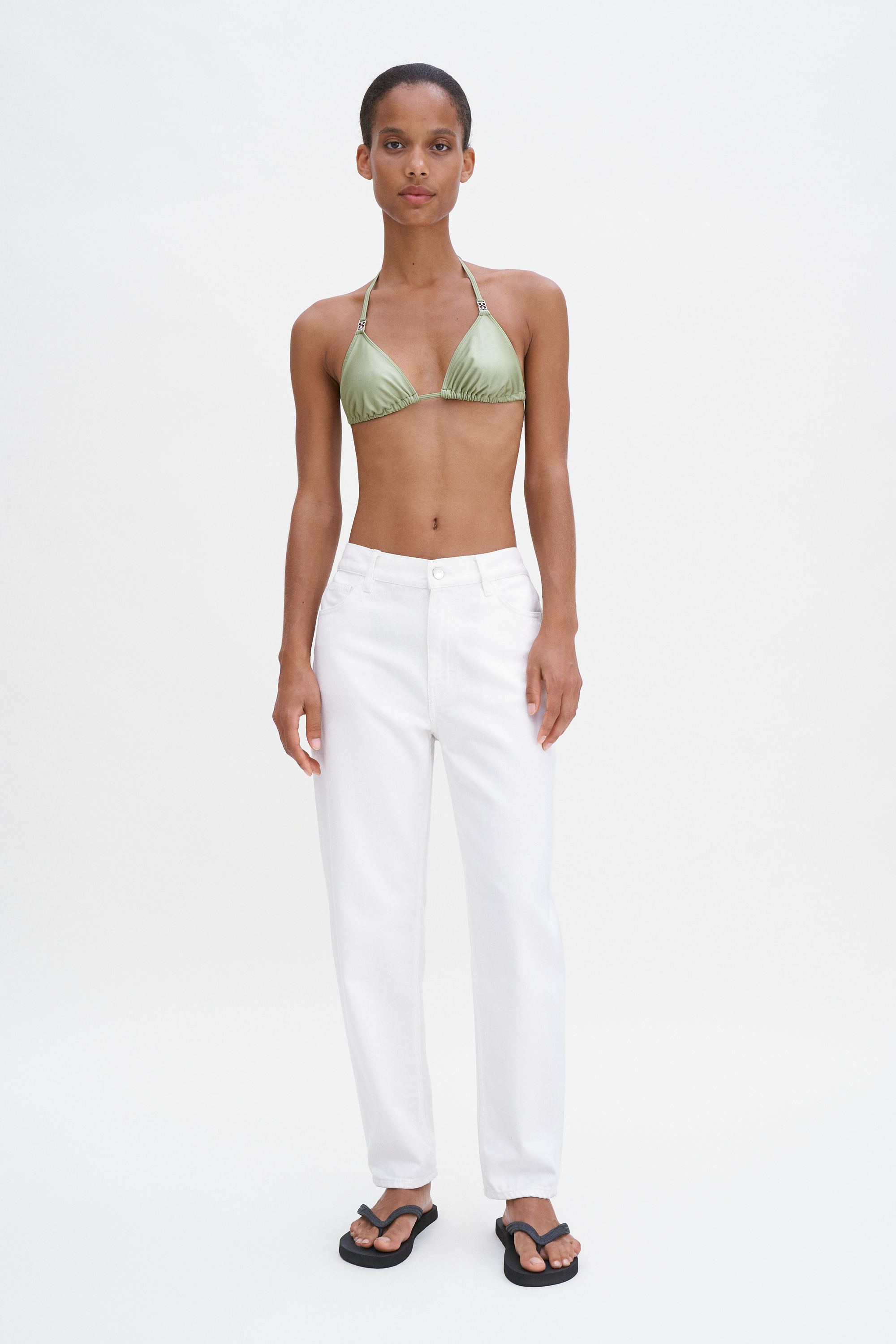 Filippa K Triangle Bikini Top In Green