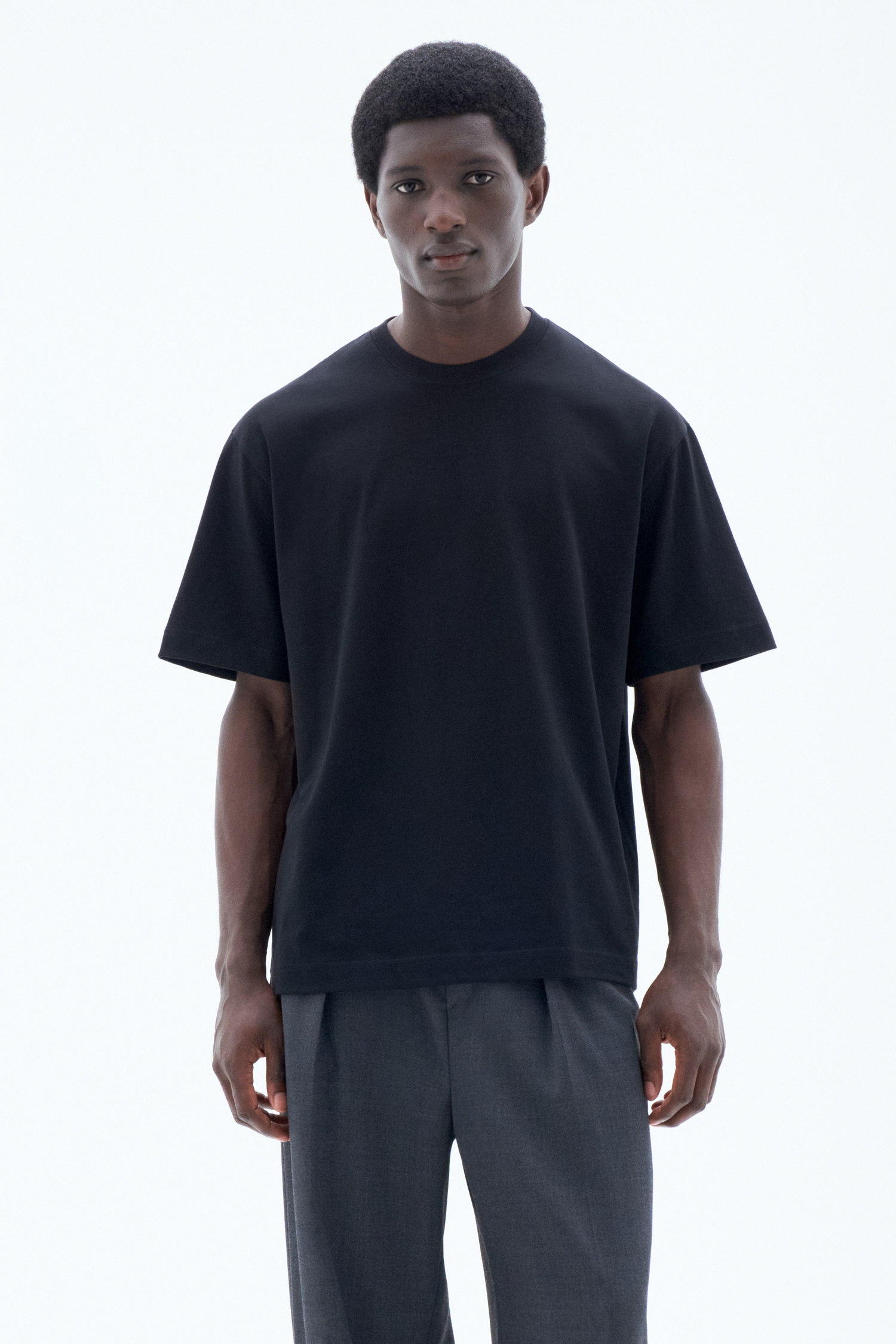 Shop Filippa K Heavy Crewneck Tee In Black