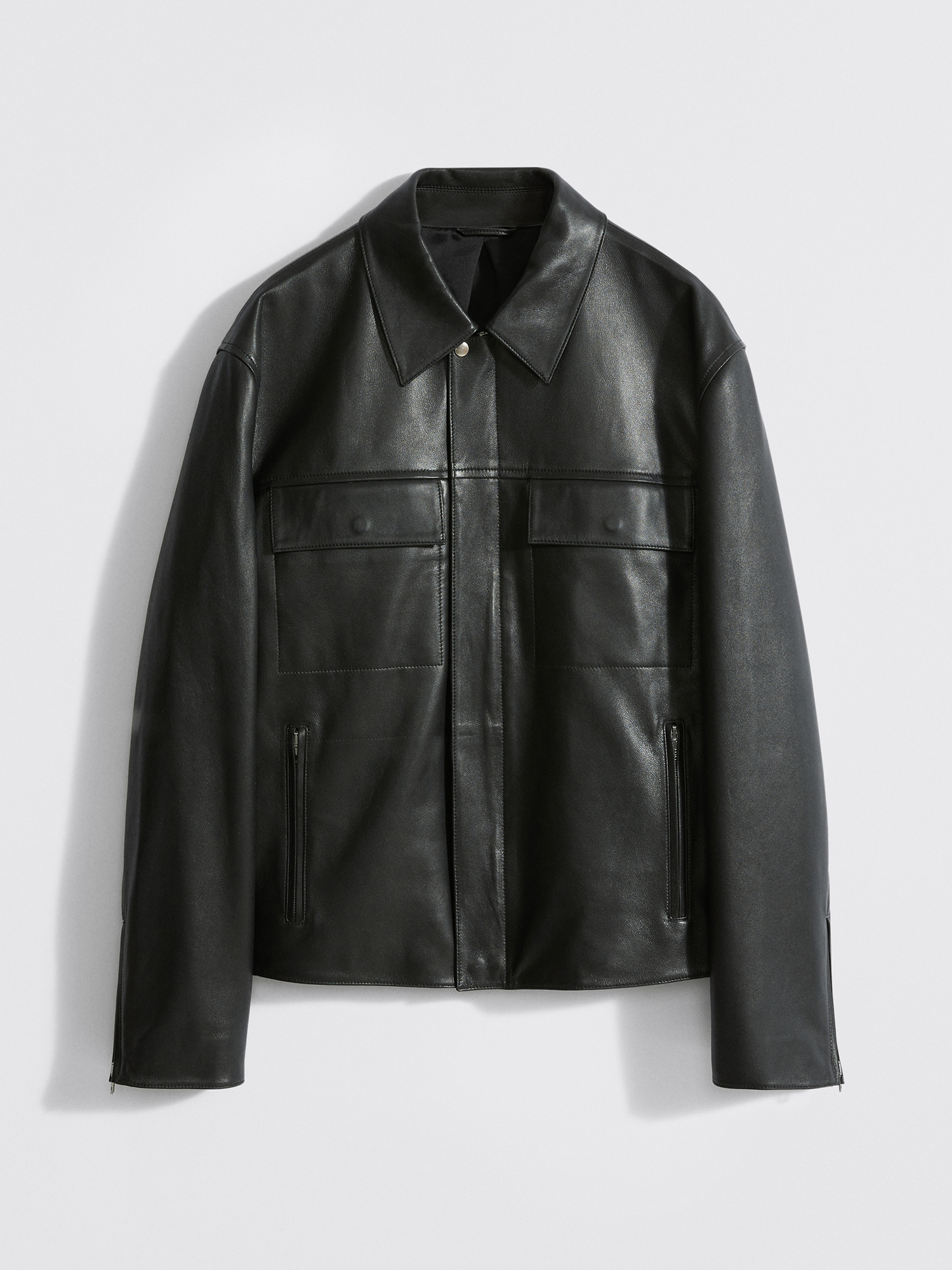 Shop Filippa K Rome Leather Jacket In Black
