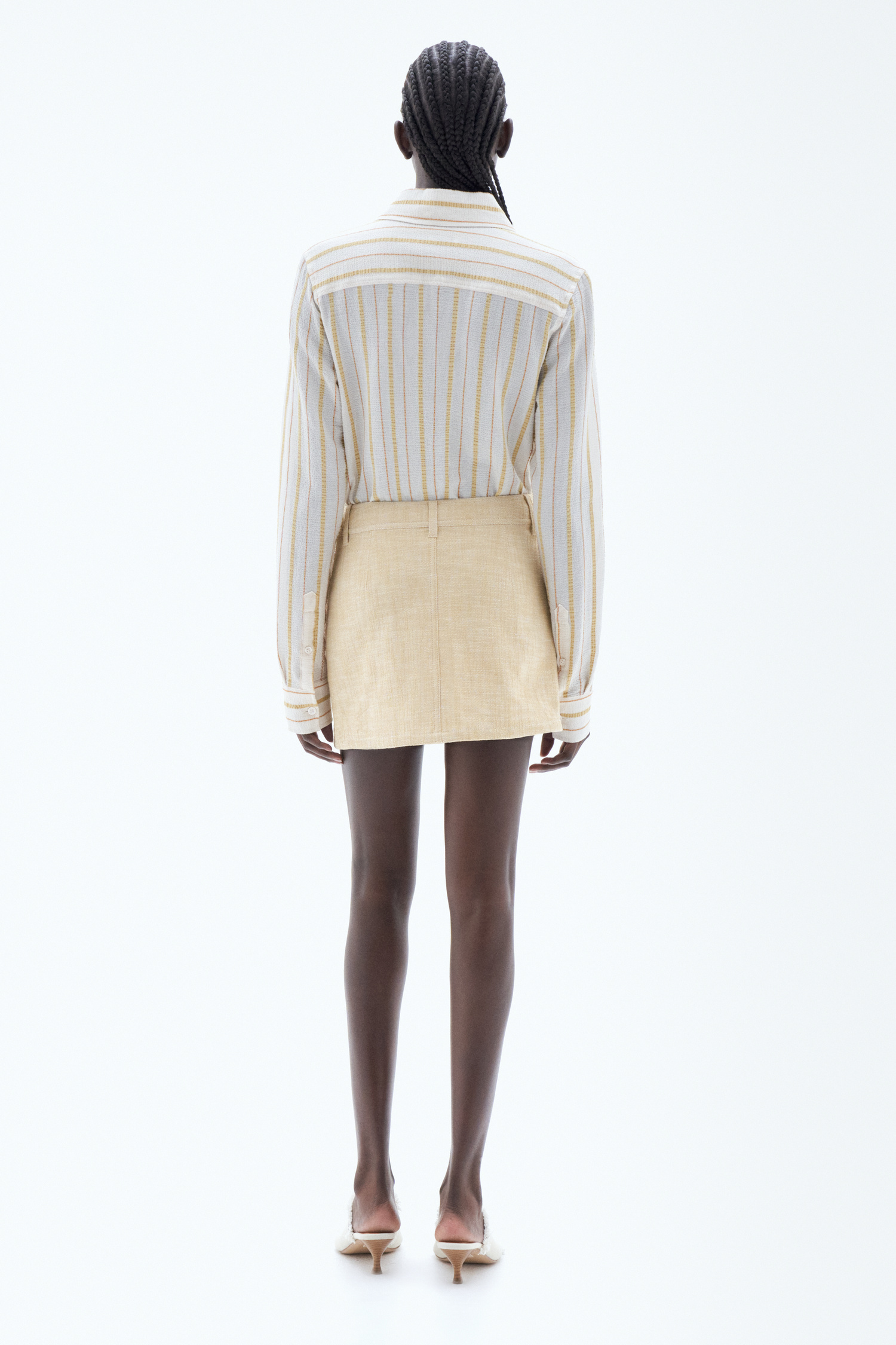 Shop Filippa K Short Structured Skirt In Yellow