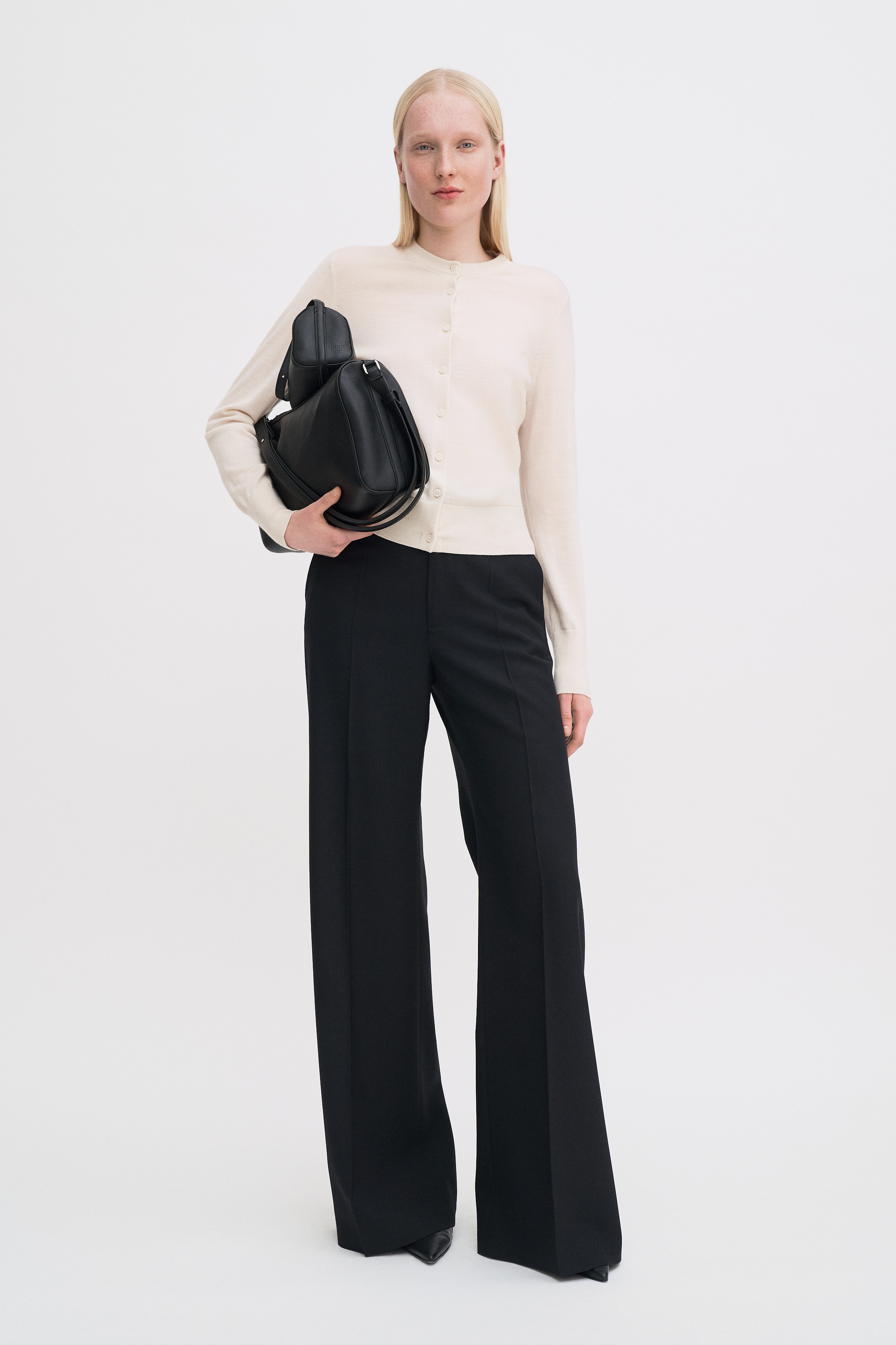 Filippa K Merino Short Cardigan In White